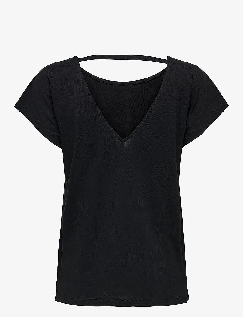 ONLY - ONLMAY LIFE S/S OPEN BACK TOP BOX JRS - t-shirts - black - 2