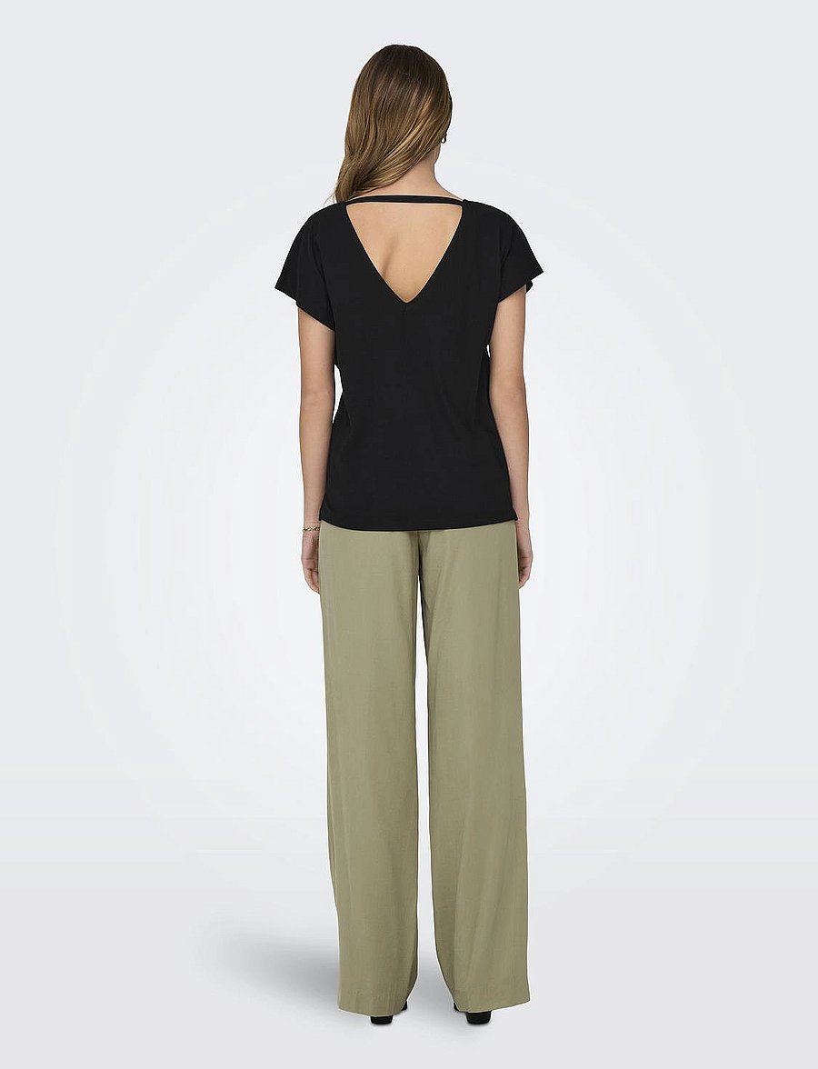 ONLY - ONLMAY LIFE S/S OPEN BACK TOP BOX JRS - t-shirts - black - 3
