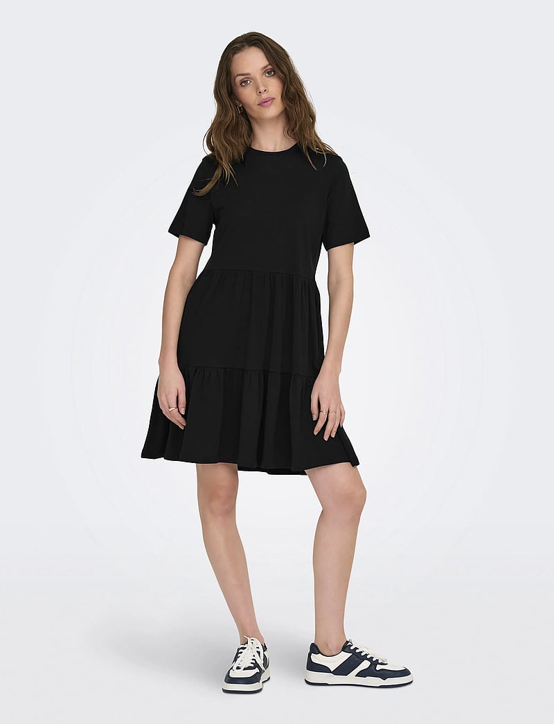 ONLY - ONLMAY LIFE S/S PEPLUM DRESS BOX JRS - robes d'été - black - 0