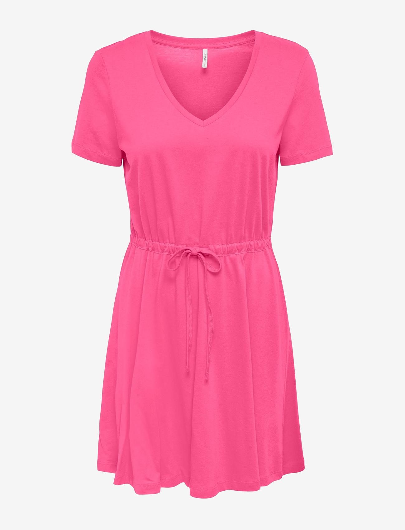 ONLY - ONLMAY S/S V-NECK SHORT DRESS JRS NOOS - madalaimad hinnad - shocking pink - 0