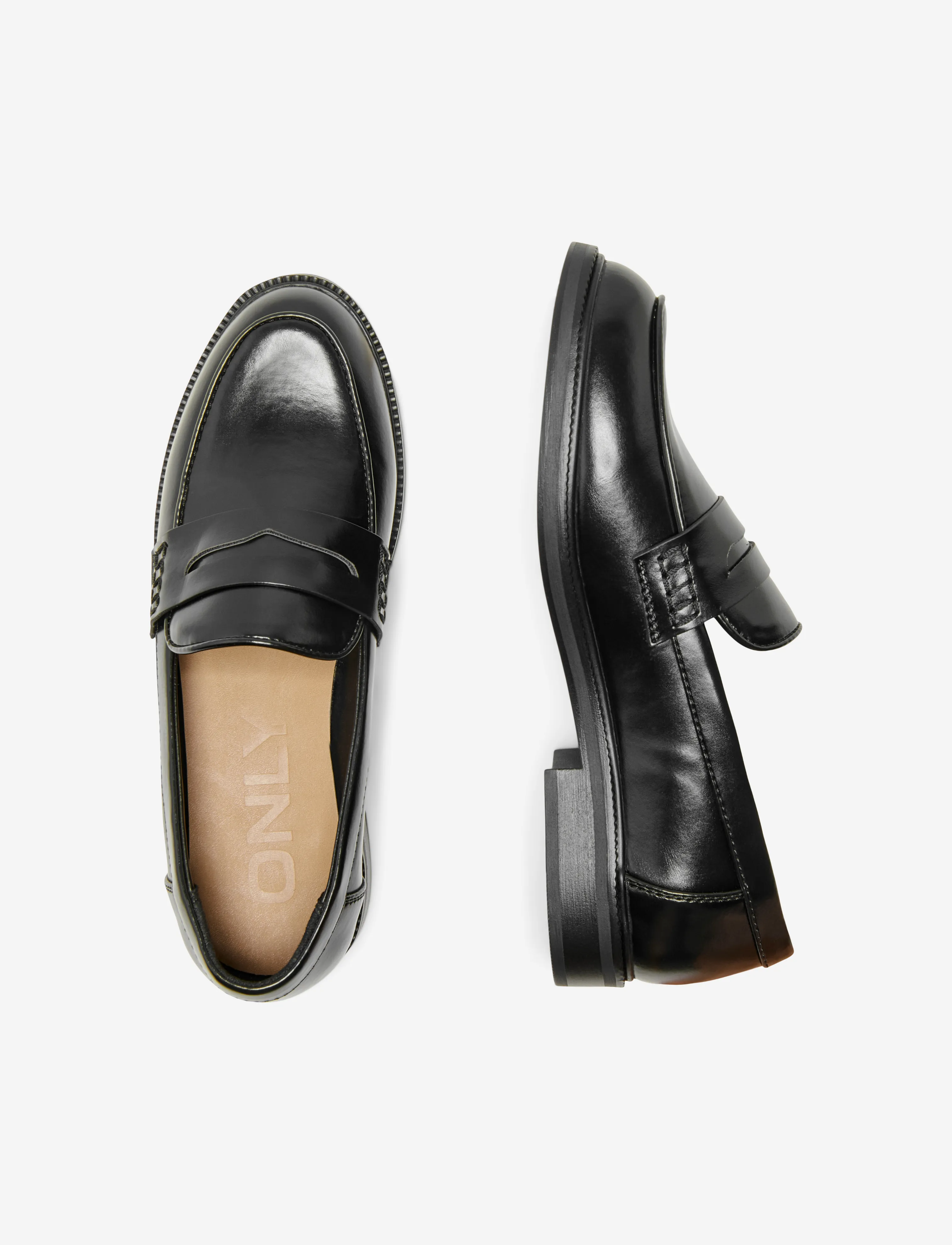 ONLY - ONLLUX-1 PU LOAFER NOOS - loafers med klack - black - 2