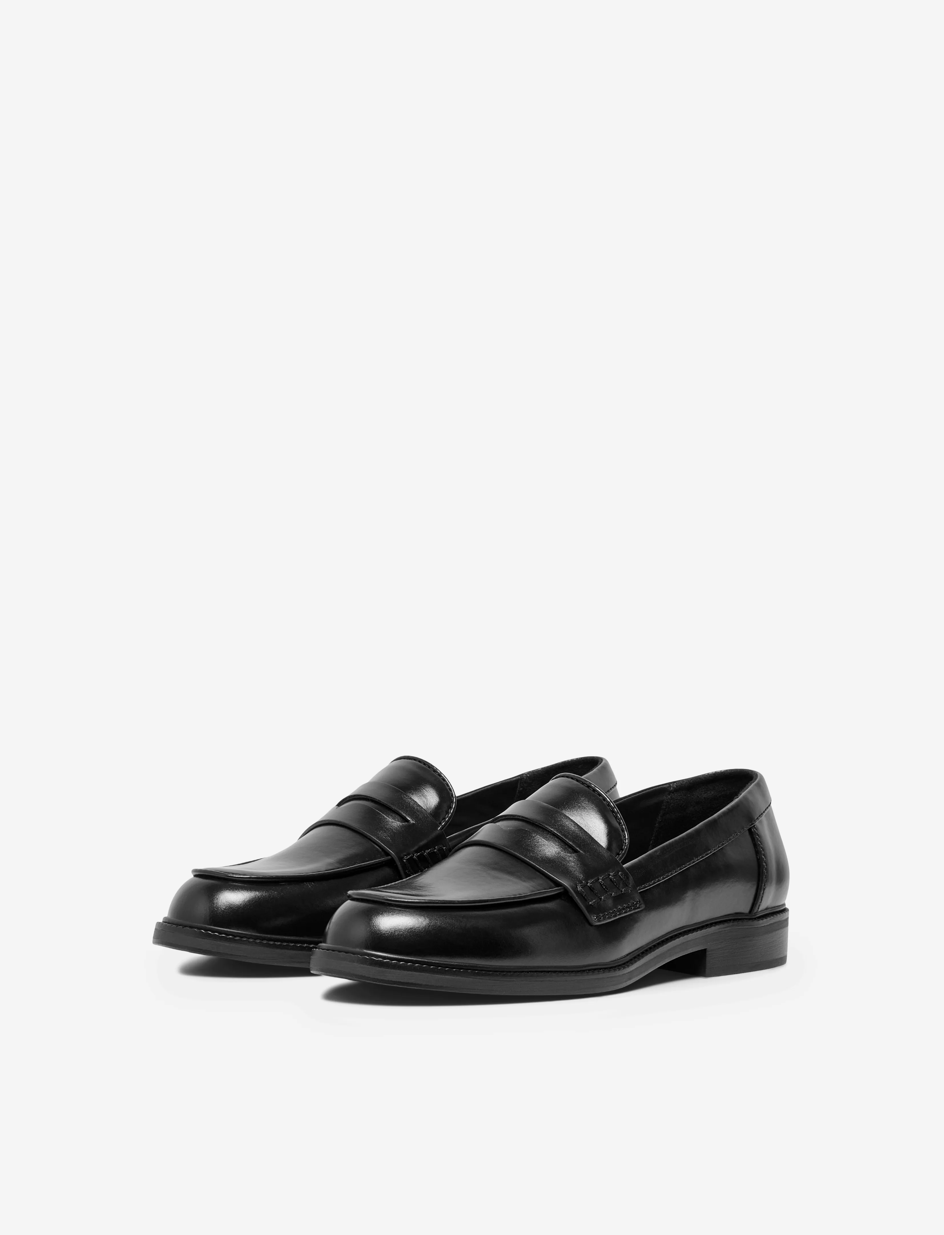ONLY - ONLLUX-1 PU LOAFER NOOS - loafers med klack - black - 4