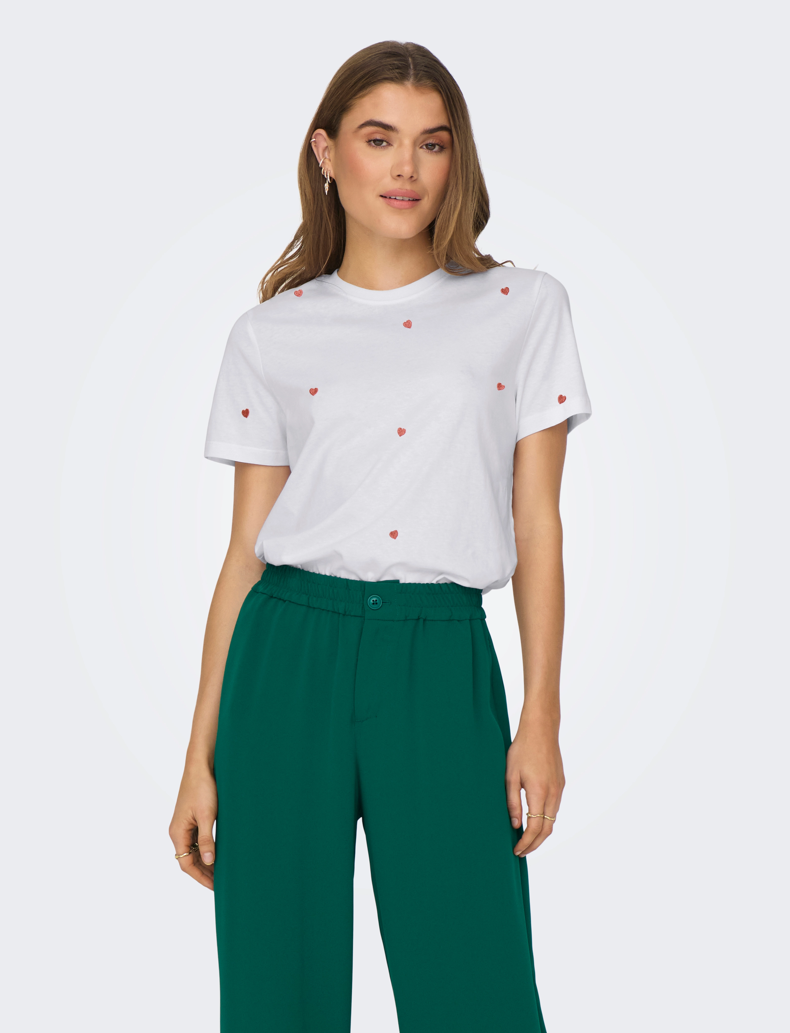 ONLY ONLKETTY S/S O-NECK TOP JRS NOOS - T-shirts & Toppar - BRIGHT WHITE / white