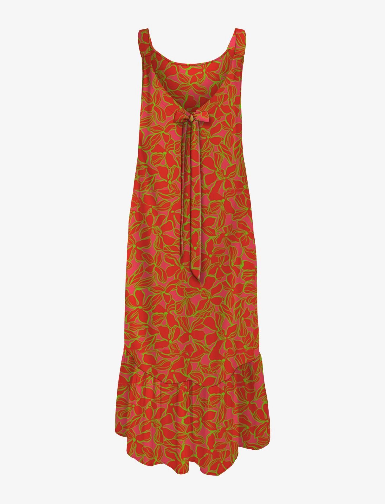 ONLY - ONLALMA LIFE POLY NOEMI LONG DRESS AOP - hot coral - 1