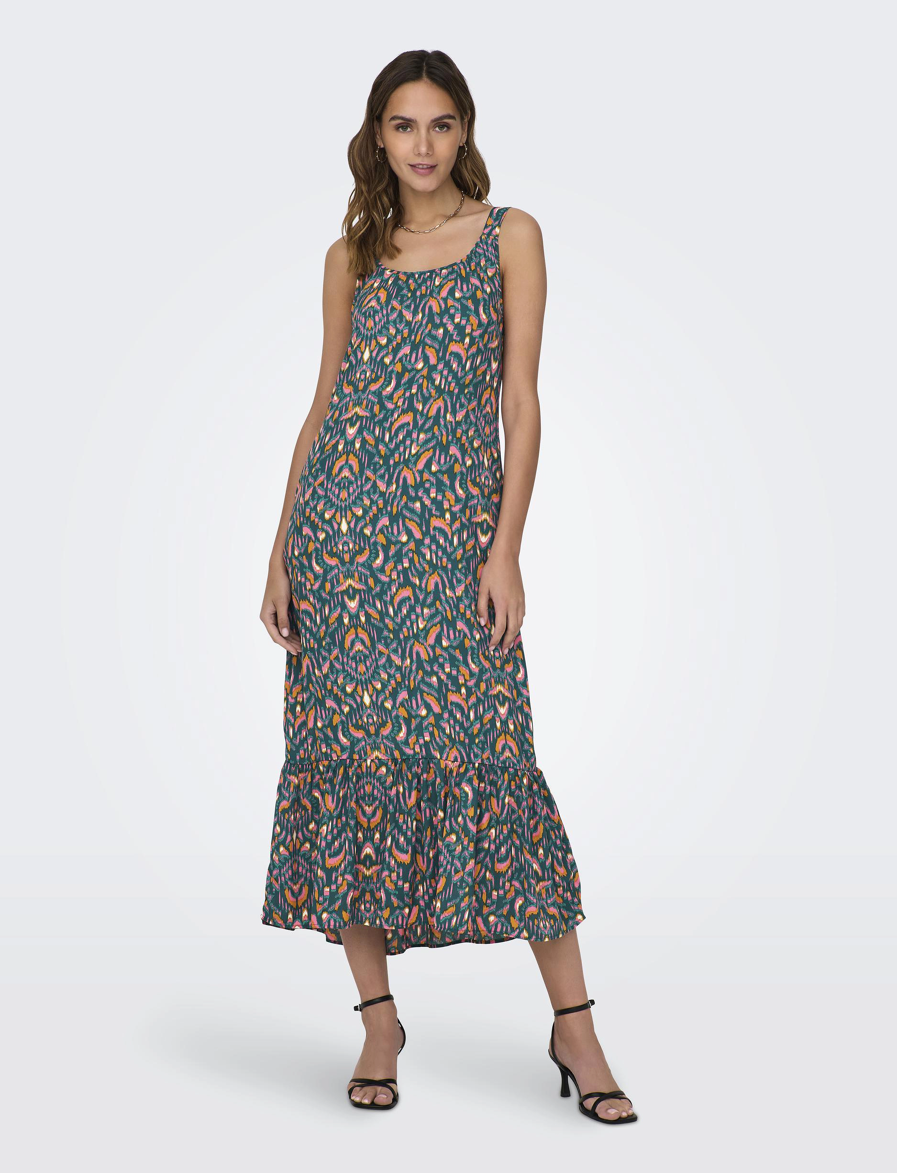 ONLY ONLALMA LIFE POLY NOEMI LONG DRESS AOP - Kleidid - QUETZAL GREEN / green