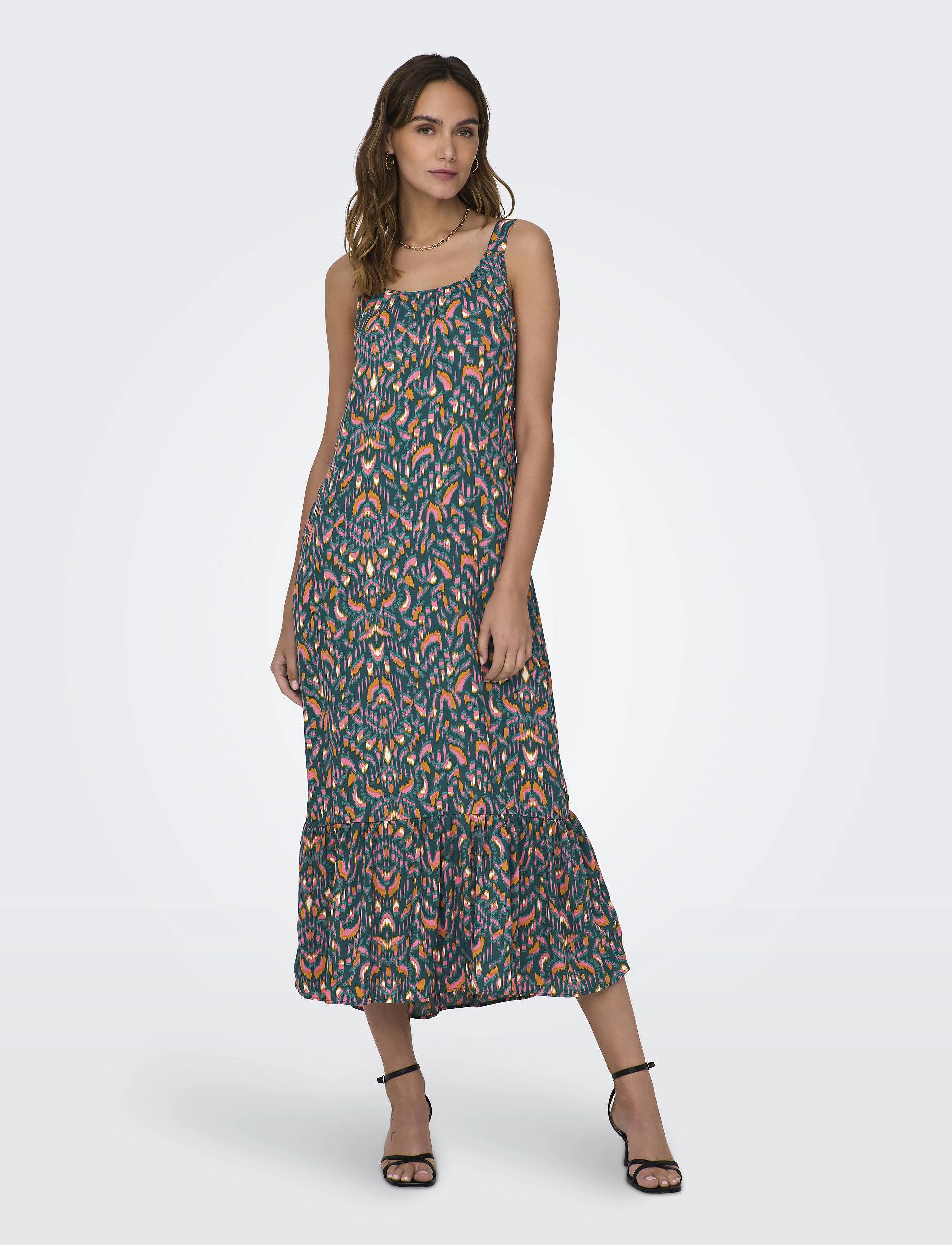 ONLY - ONLALMA LIFE POLY NOEMI LONG DRESS AOP - quetzal green - 5