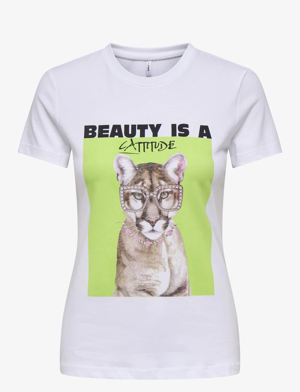 ONLY - ONLVIBE LIFE S/S GLASSES TOP BOX JRS - t-shirts - bright white - 1