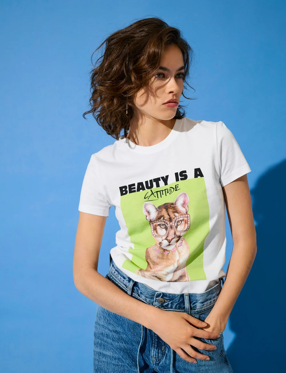 ONLY - ONLVIBE LIFE S/S GLASSES TOP BOX JRS - t-shirts - bright white - 0