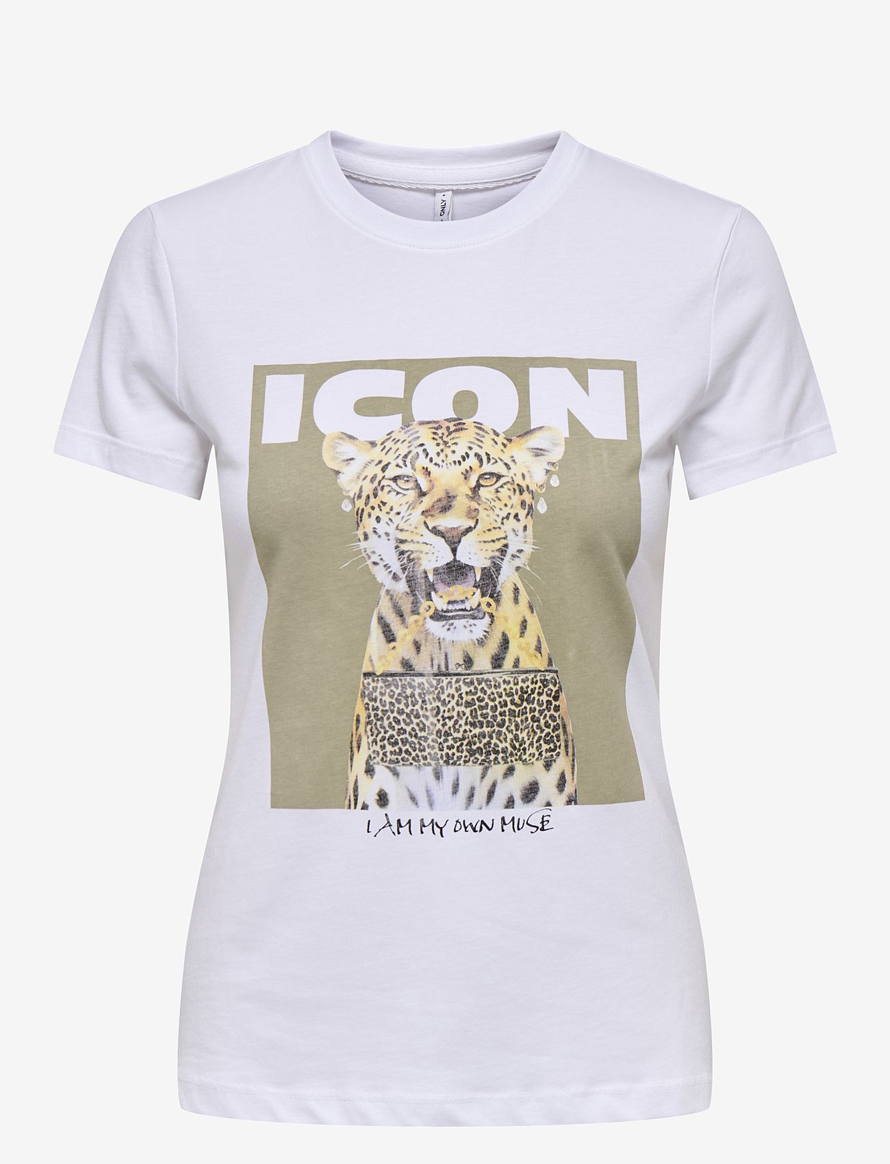 ONLY - ONLVIBE LIFE S/S GLASSES TOP BOX JRS - t-shirts - bright white - 1