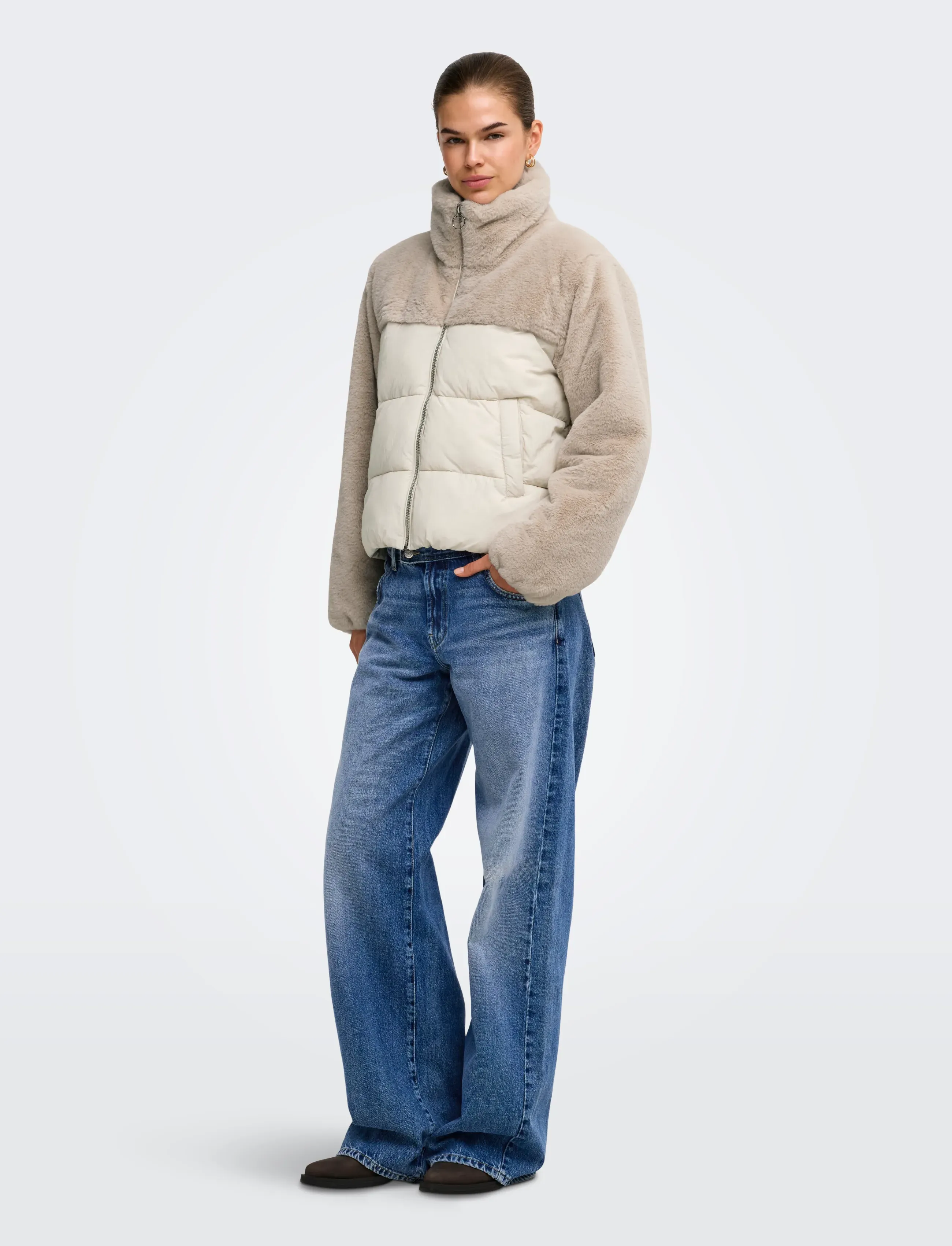 ONLY Onlwanja Fur Puffer Mix Jacket Noos Otw jackor dam – bild 3