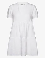 ONLNORA S/S LOOSE DRESS PTM - BRIGHT WHITE