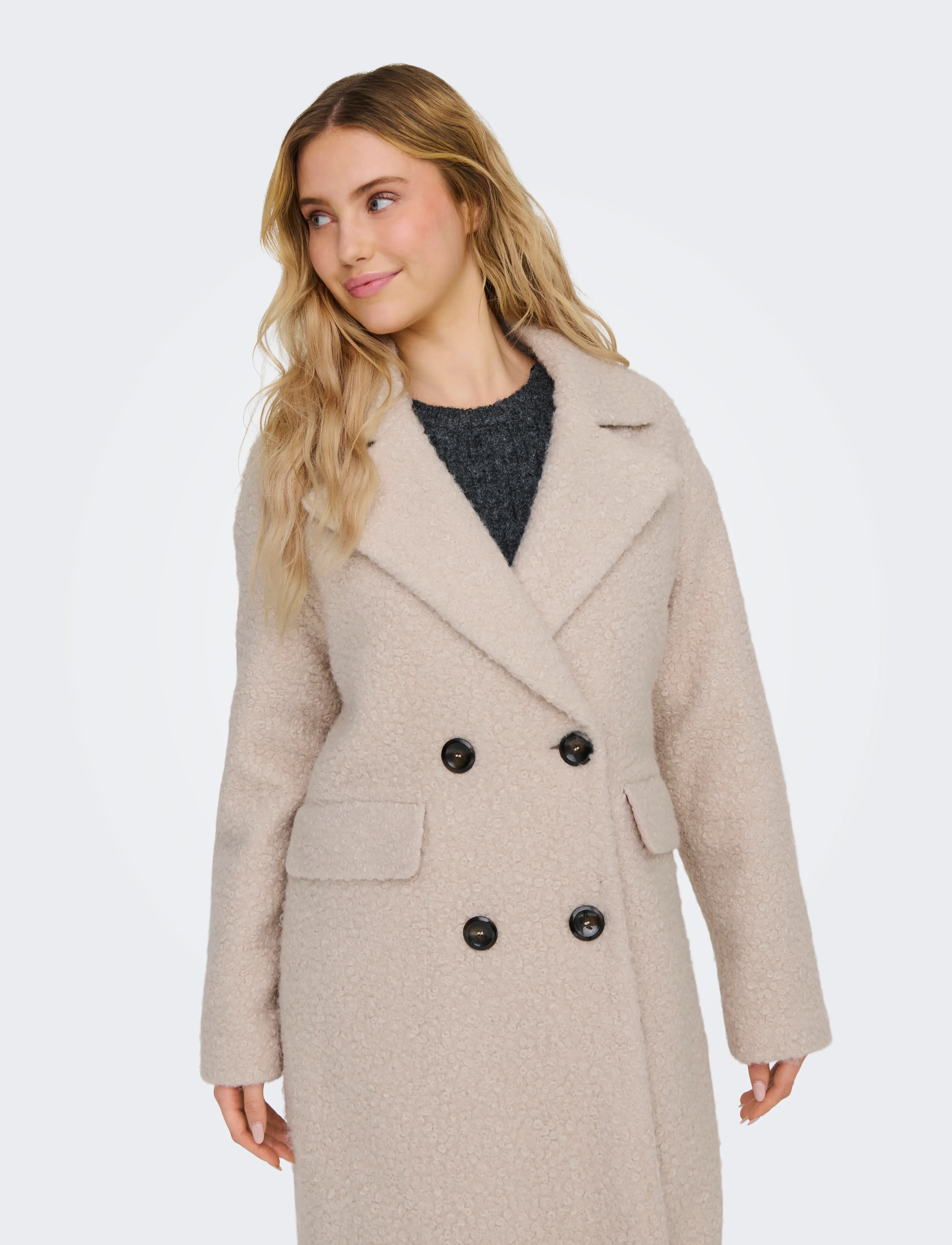 ONLY - ONLVALERIA PIPER COAT OTW CC - overtøj - pumice stone - 4