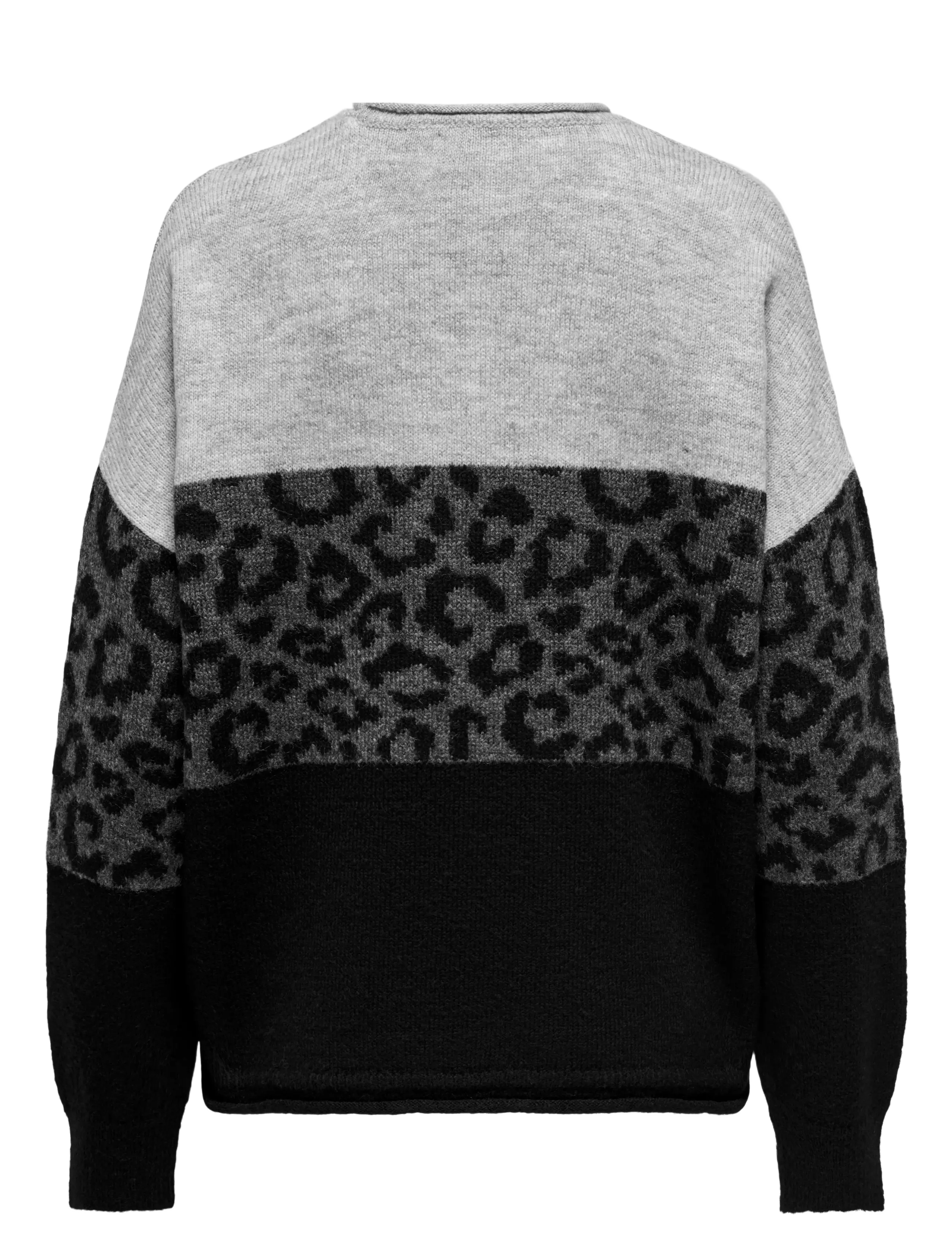 ONLY - ONLJADE ANIMAL LS O-NECK NOOS KNT - laveste priser - light grey melange - 2