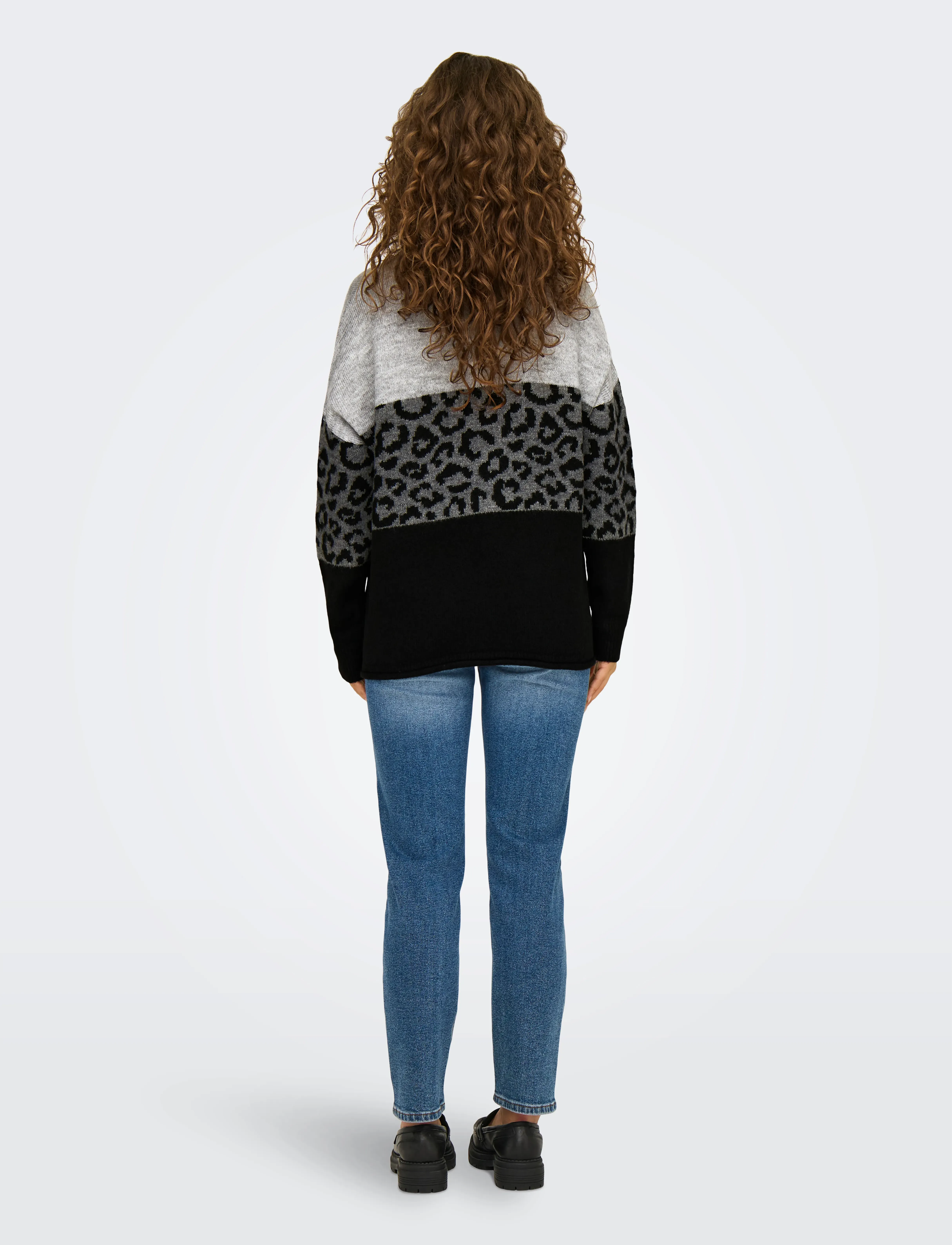 ONLY - ONLJADE ANIMAL LS O-NECK NOOS KNT - laveste priser - light grey melange - 3