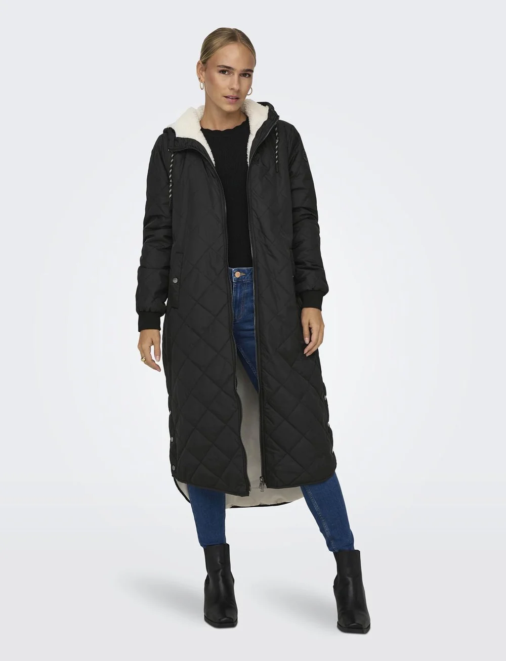 ONLY - ONLNEWSANDY QUILT COAT CC OTW - wyściełane płaszcze - black - 0