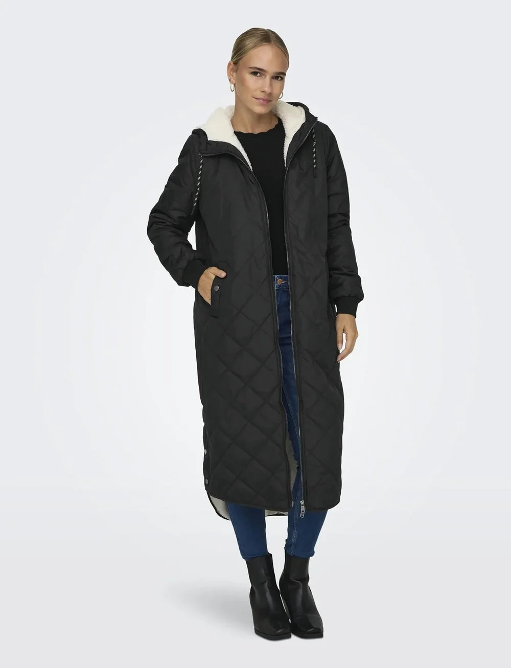 ONLY - ONLNEWSANDY QUILT COAT CC OTW - wyściełane płaszcze - black - 5