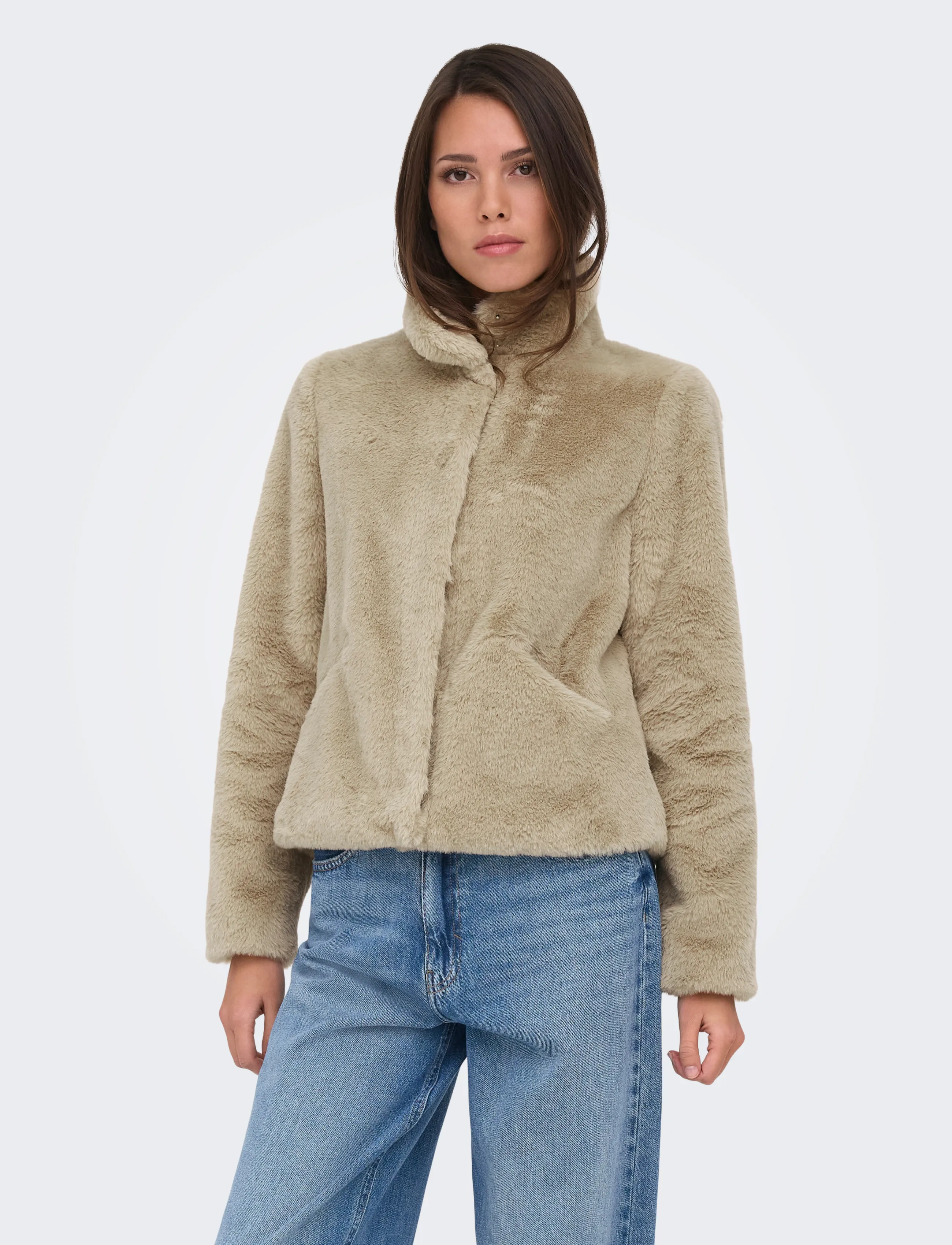 ONLY ONLNEWVIDA FAUX FUR JACKET OTW CC - Only - HUMUS / beige