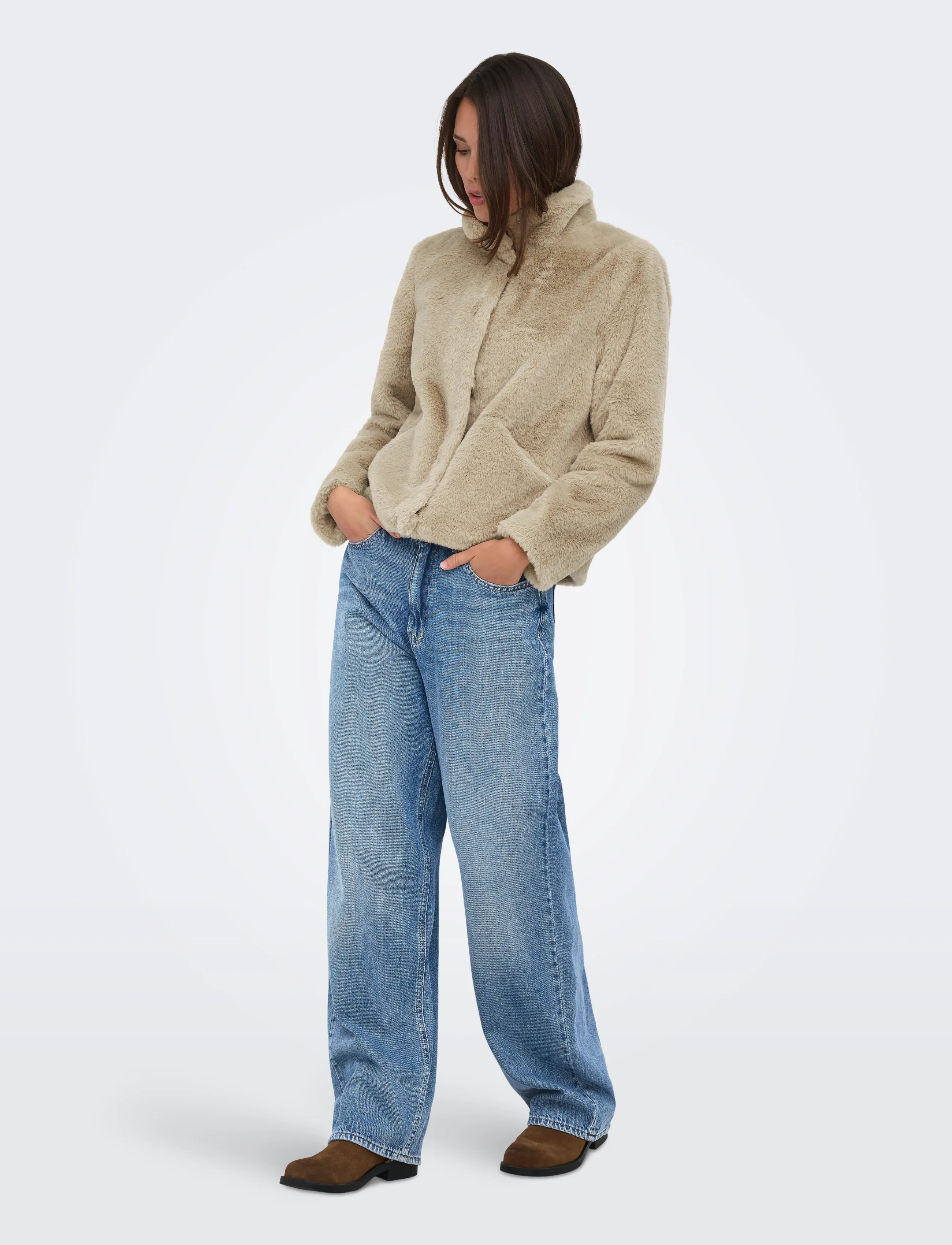 ONLY - ONLNEWVIDA FAUX FUR JACKET OTW CC - humus - 4