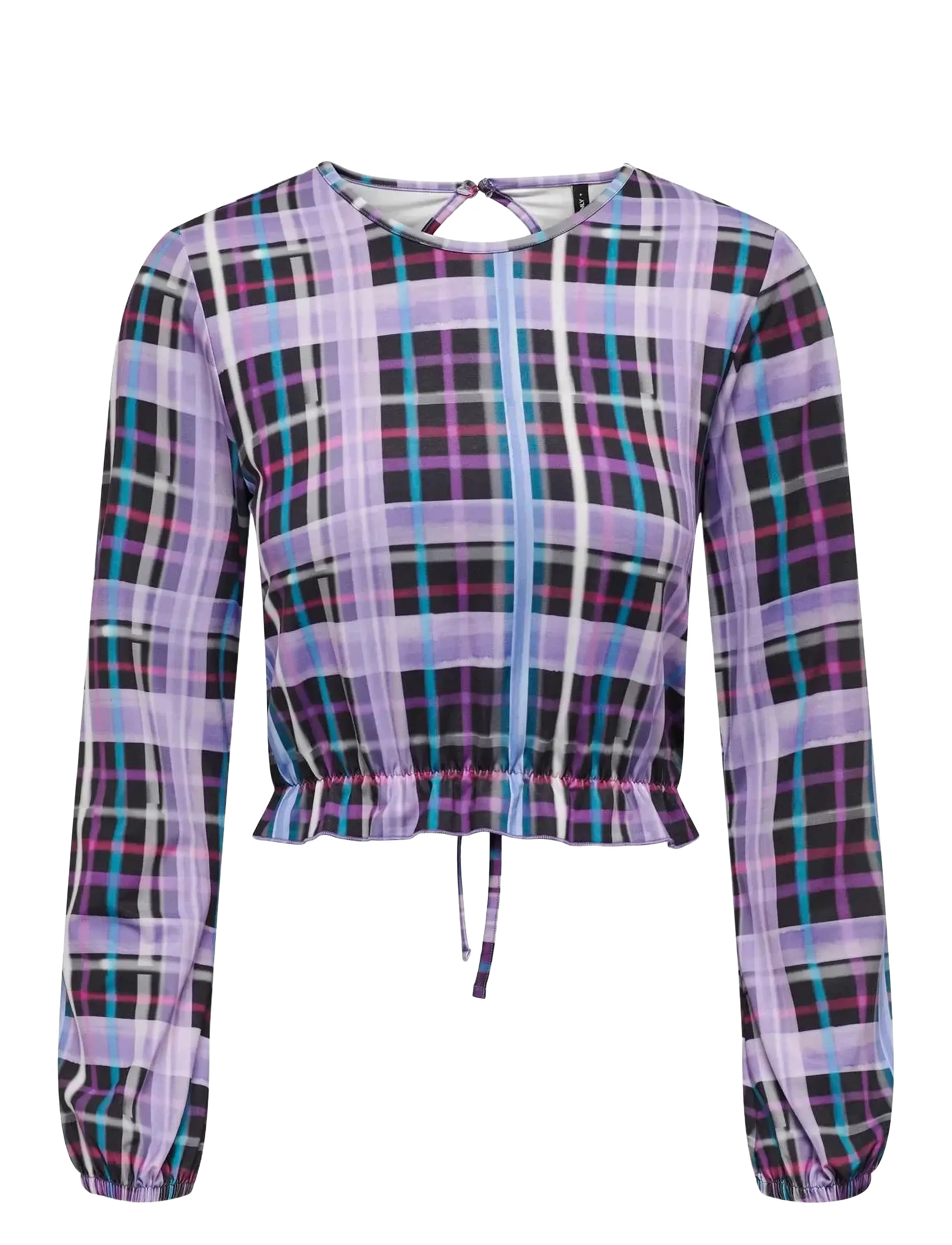 ONLY Onlemilia L/S Open Back Frill Oberteil Nn Patterned - M - Damen