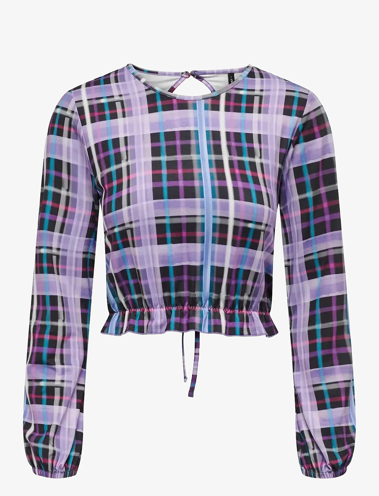 ONLY - ONLEMILIA L/S OPEN BACK FRILL TOP NN - långärmade toppar - black - 0