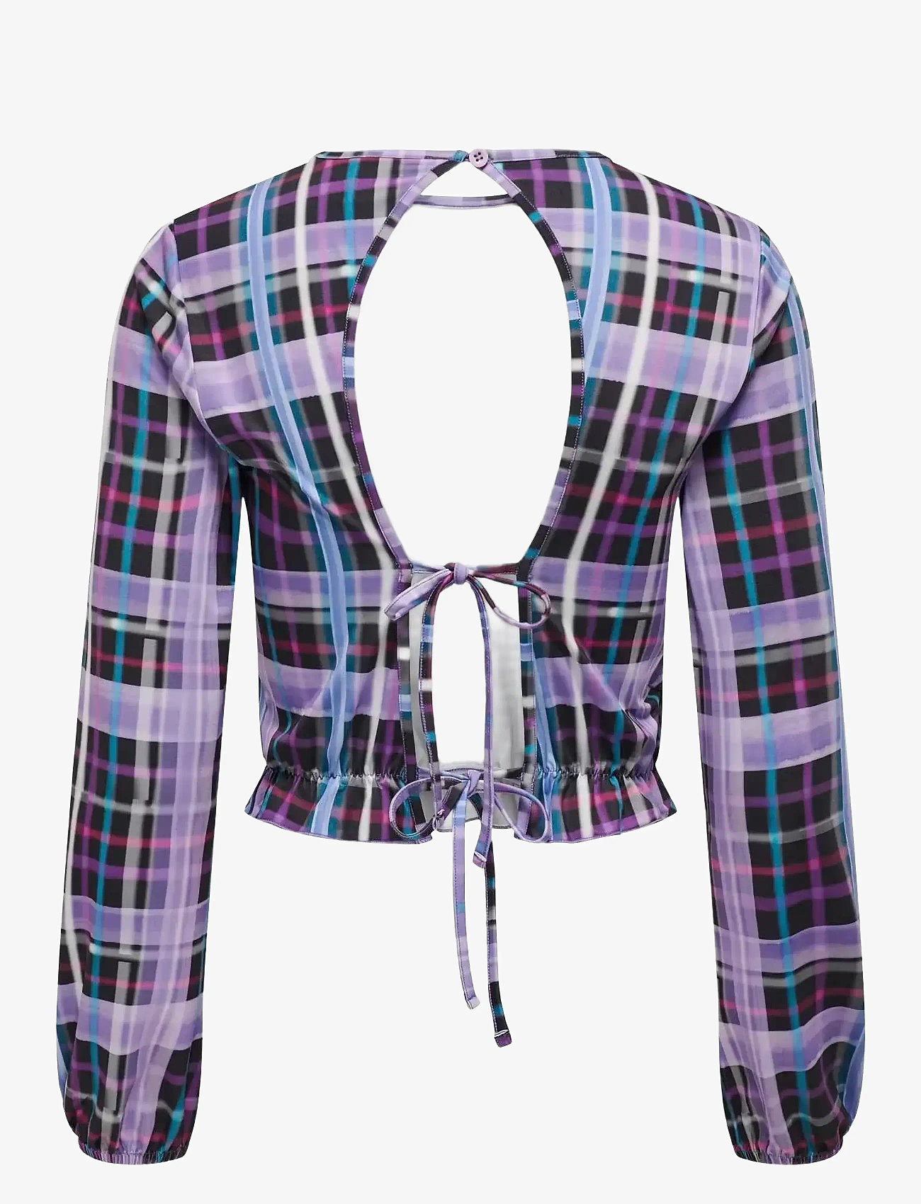 ONLY - ONLEMILIA L/S OPEN BACK FRILL TOP NN - långärmade toppar - black - 1