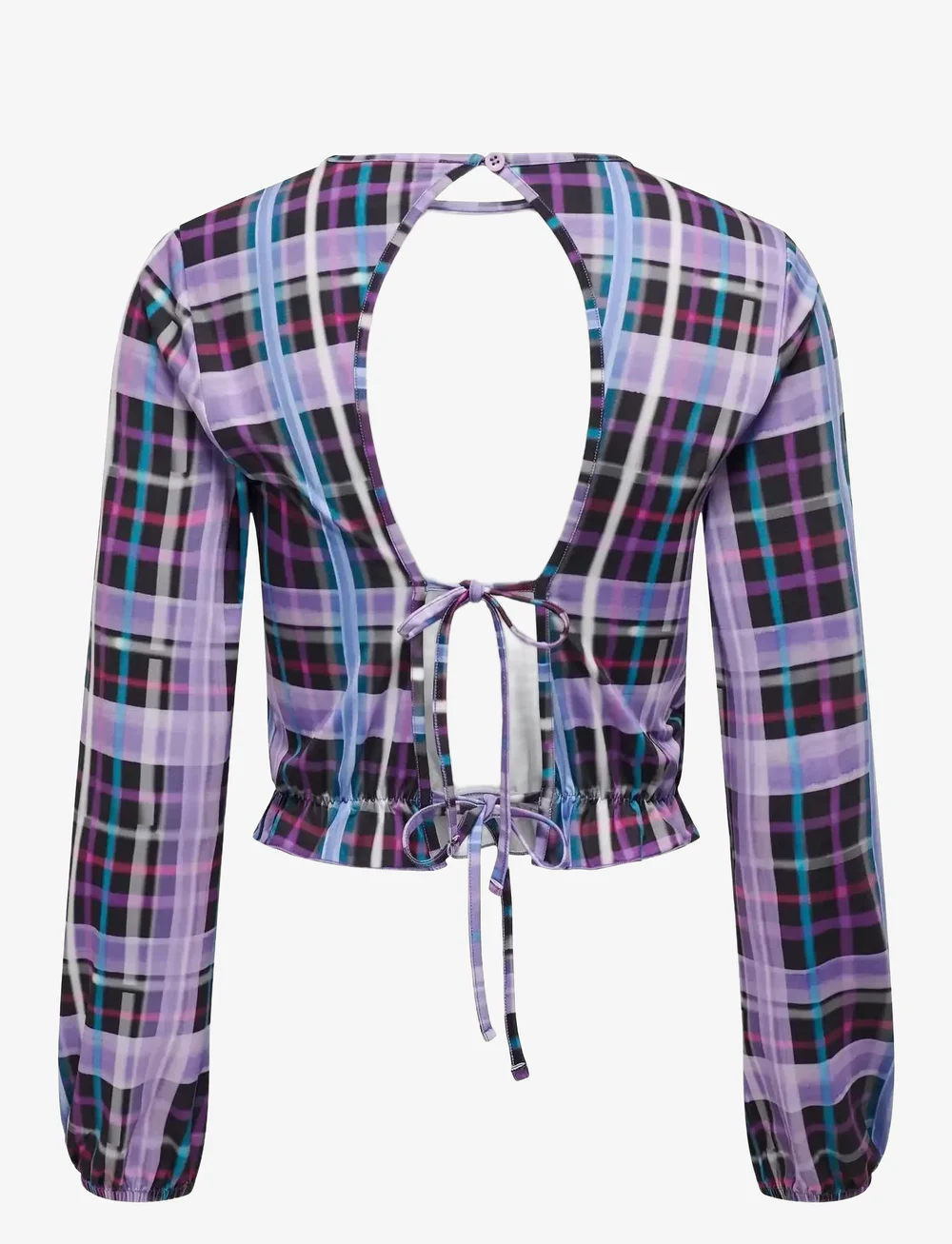 ONLY - ONLEMILIA L/S OPEN BACK FRILL TOP NN - long-sleeved tops - black - 1