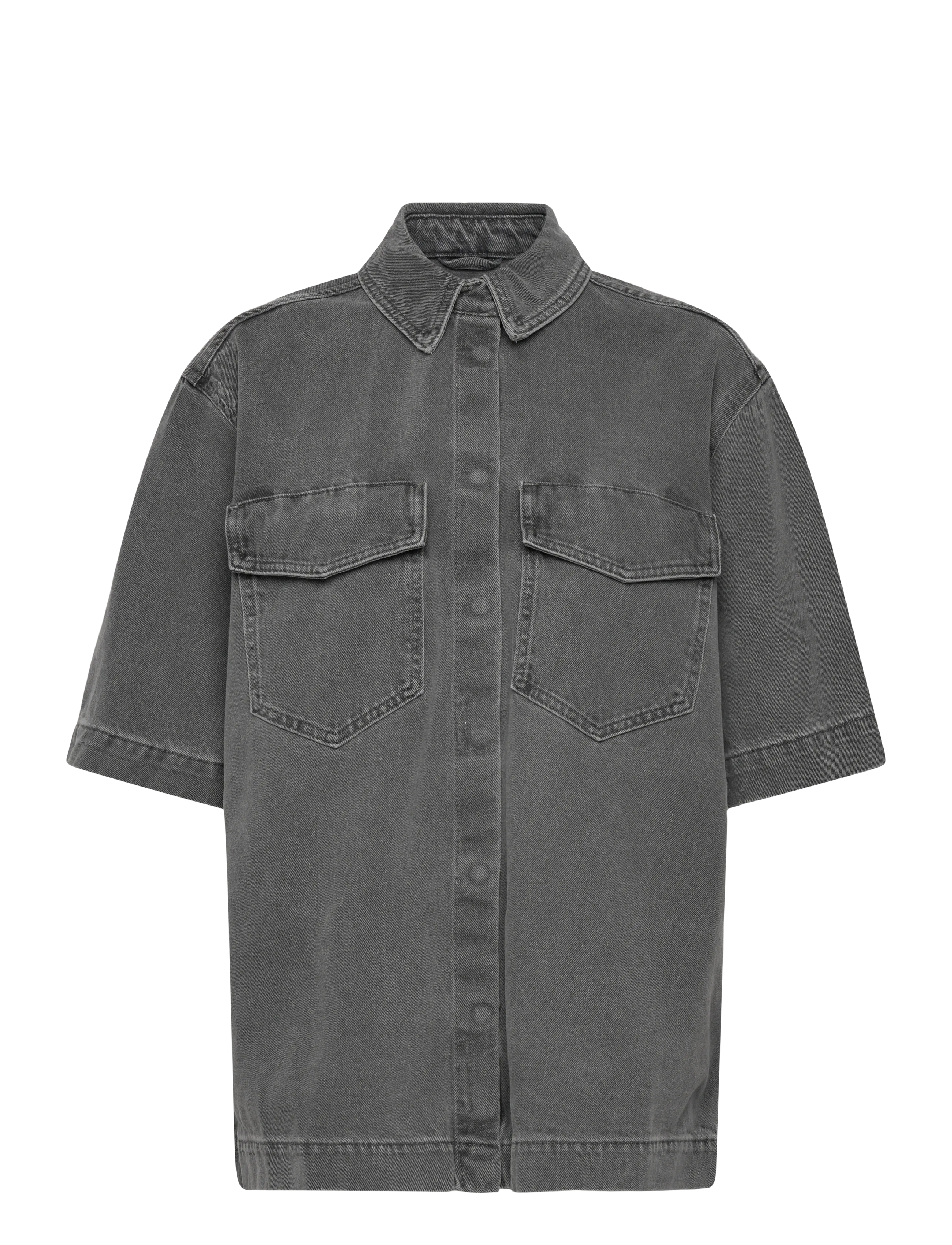 ONLY Onlsophie Oversize S/S Dnm Shirt, Kvinder, Oversized Kortærmet Denimskjorte, Grå, Str: S