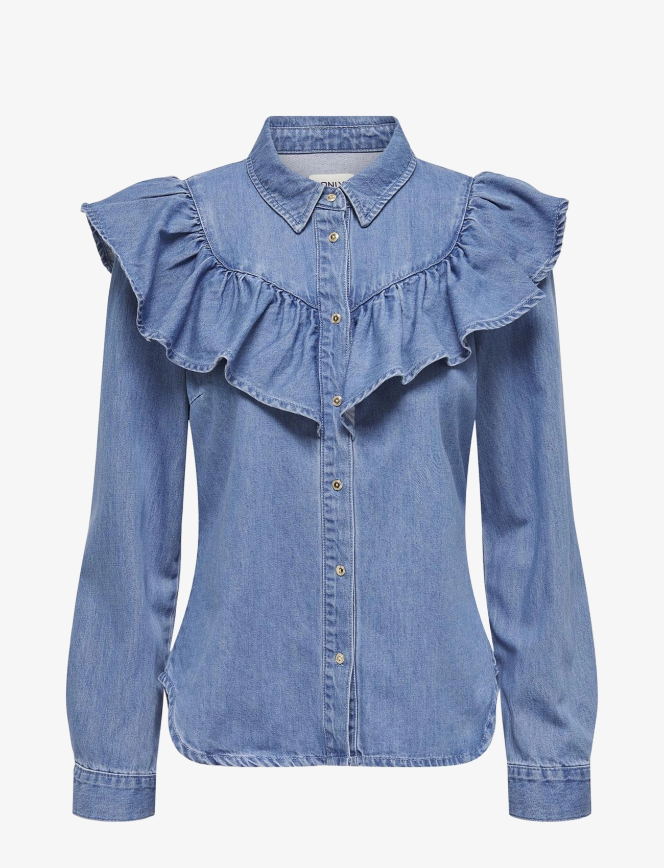 ONLY ONLINDIGO LS FRILL DNM SHIRT QYT NOOS - Kampagne - MEDIUM BLUE DENIM / blue