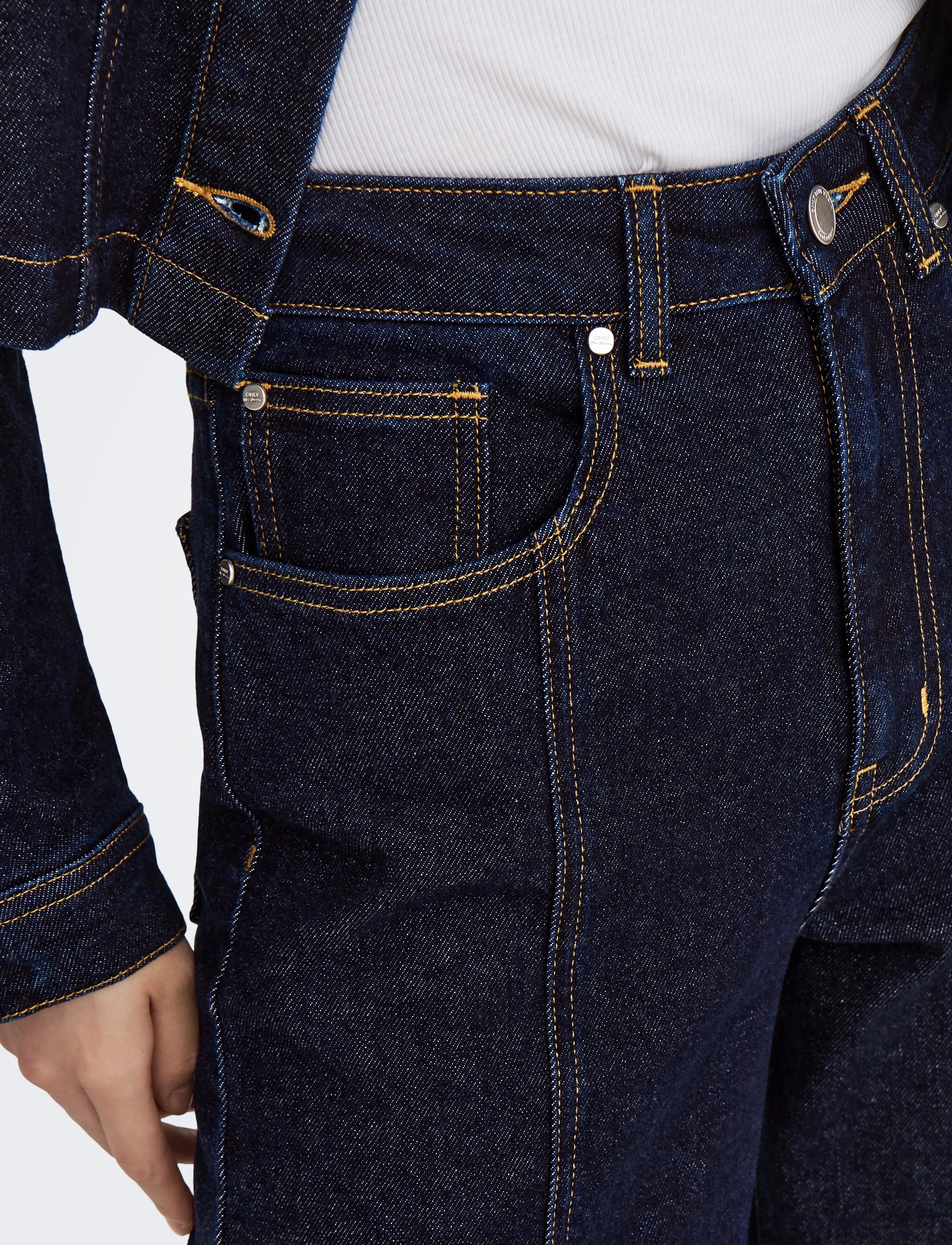 ONLY - ONLHOPE HW WIDE DNM MAE1288 - vide jeans - dark blue denim - 4