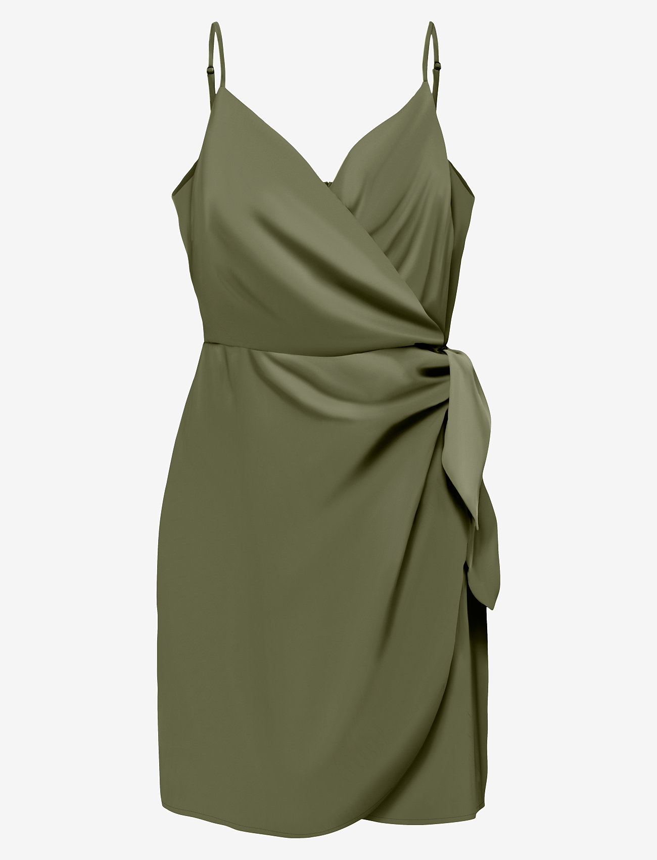 ONLY - ONLALMA LIFE VIS ISA WRAP DRESS SOLID - slå-om-kjoler - kalamata - 0