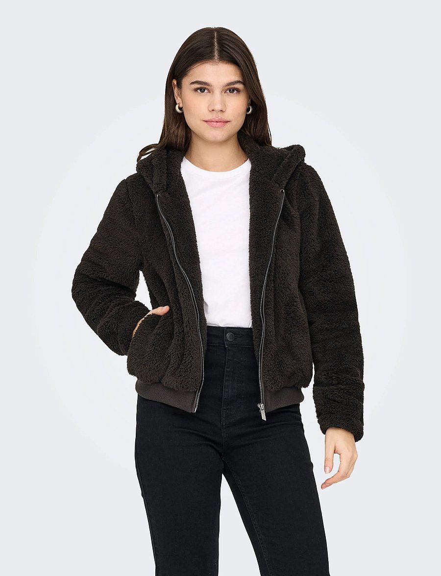 ONLY - ONLNEWANNA CONTACT SHERPA JKT OTW NOOS - fleece & mellanlager - chocolate torte - 0