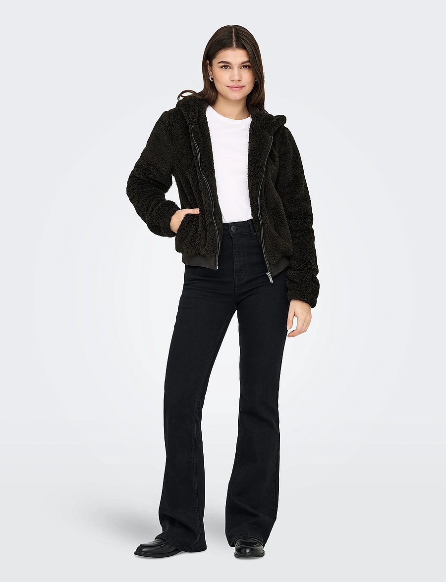 ONLY - ONLNEWANNA CONTACT SHERPA JKT OTW NOOS - fleece & mellanlager - chocolate torte - 4