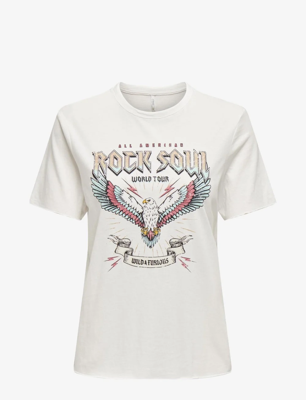 ONLY - ONLLUCKY LIFE REG S/S SPIRIT TOP CS JRS - t-shirts - cloud dancer - 0