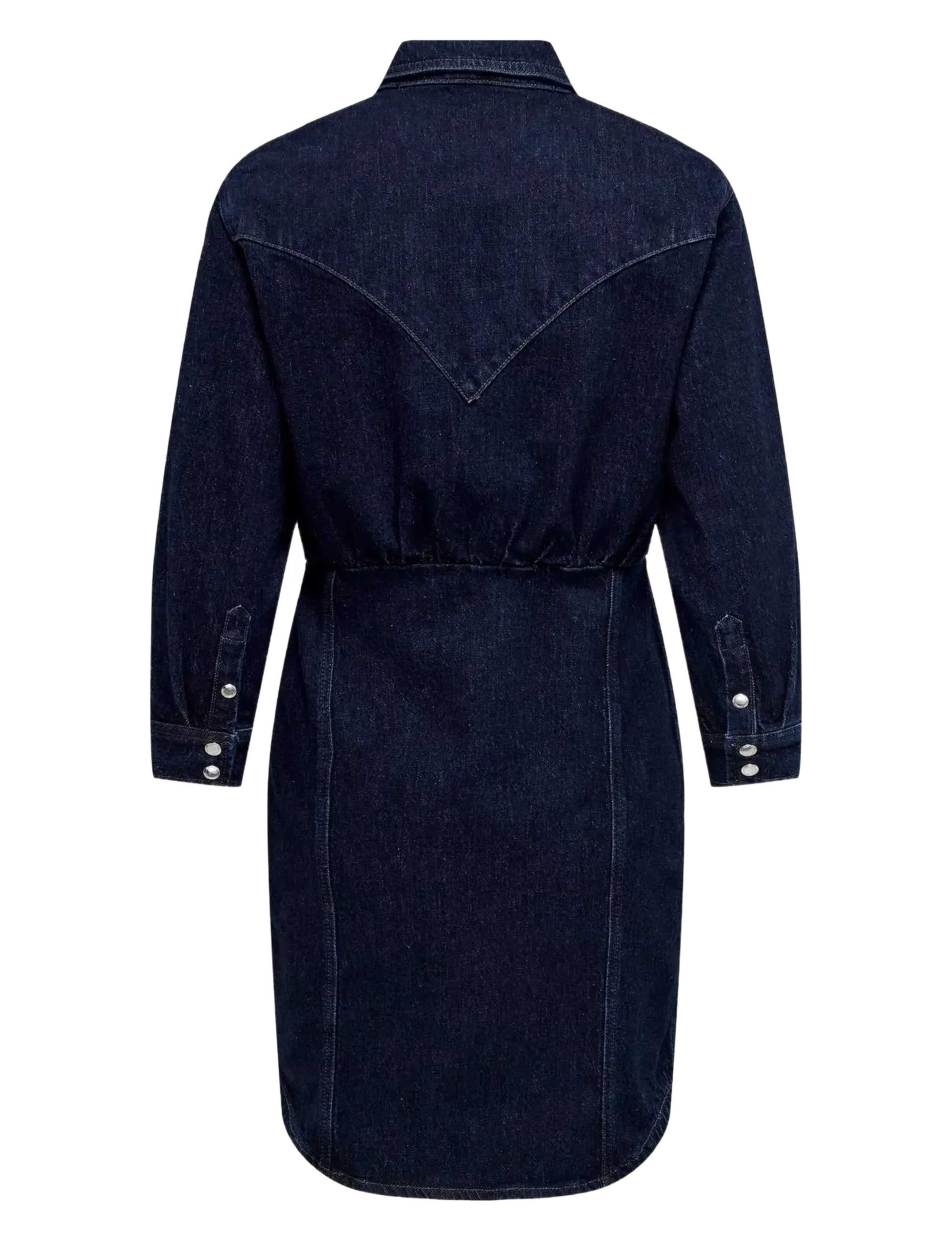 ONLY - ONLROUGE 3/4 RINSE RED DNM DRESS CRO - jeanskleider - dark blue denim - 1