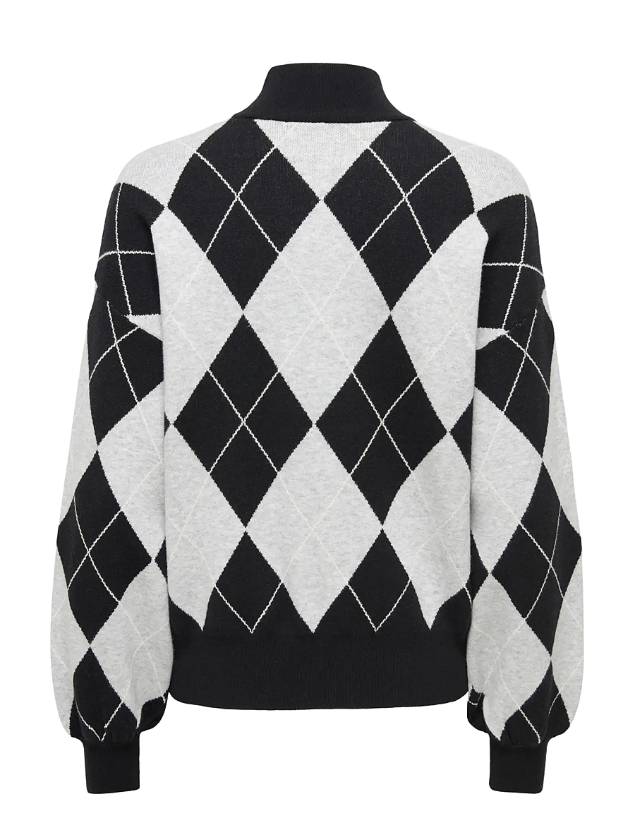 ONLY - ONLENYA LS JQ O-NECK KNT - striktrøjer - black - 1