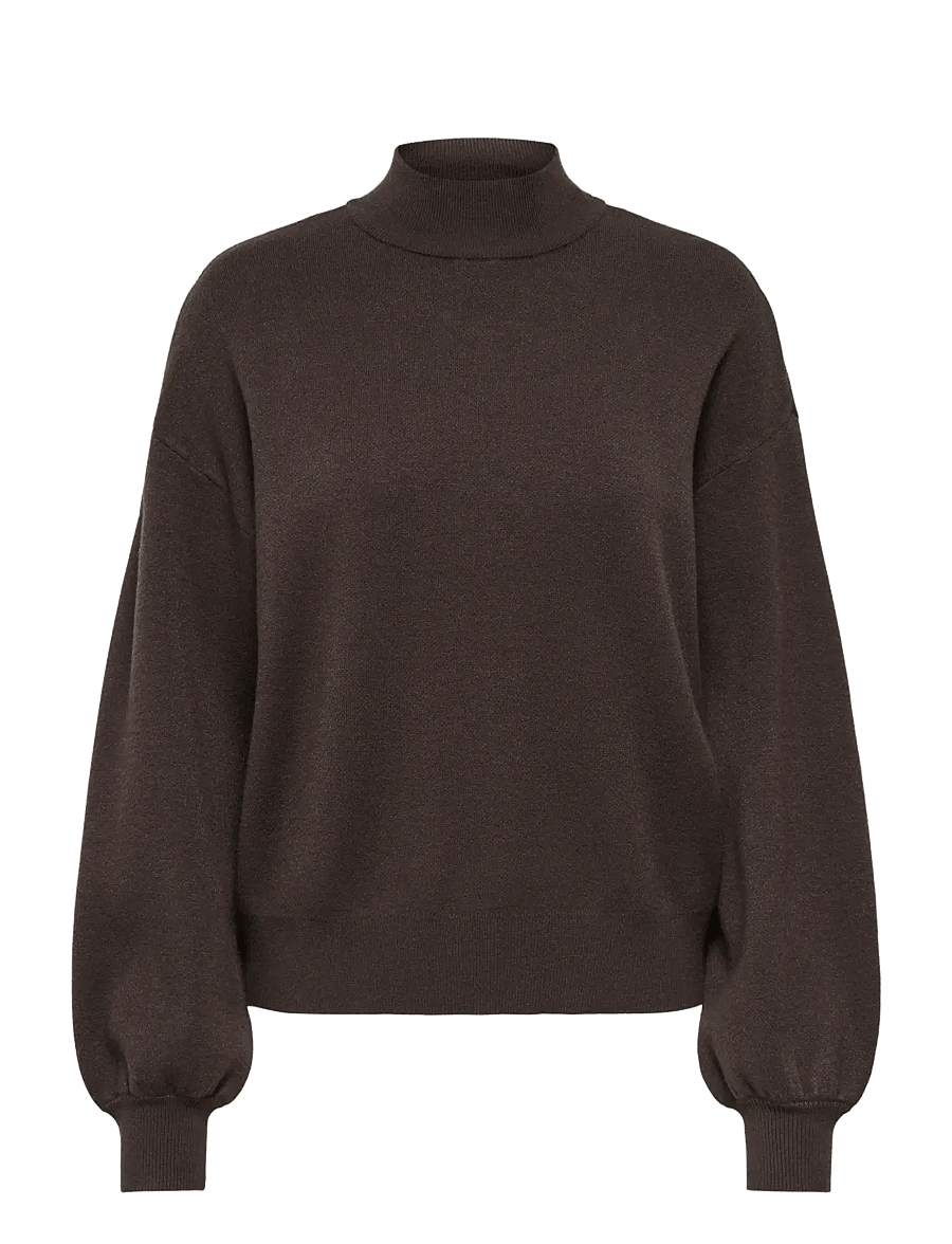 ONLY - ONLENYA LS JQ O-NECK KNT - stickade tröjor - chocolate torte - 1