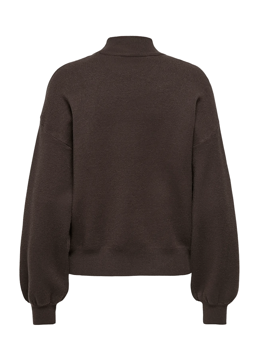 ONLY - ONLENYA LS JQ O-NECK KNT - stickade tröjor - chocolate torte - 2