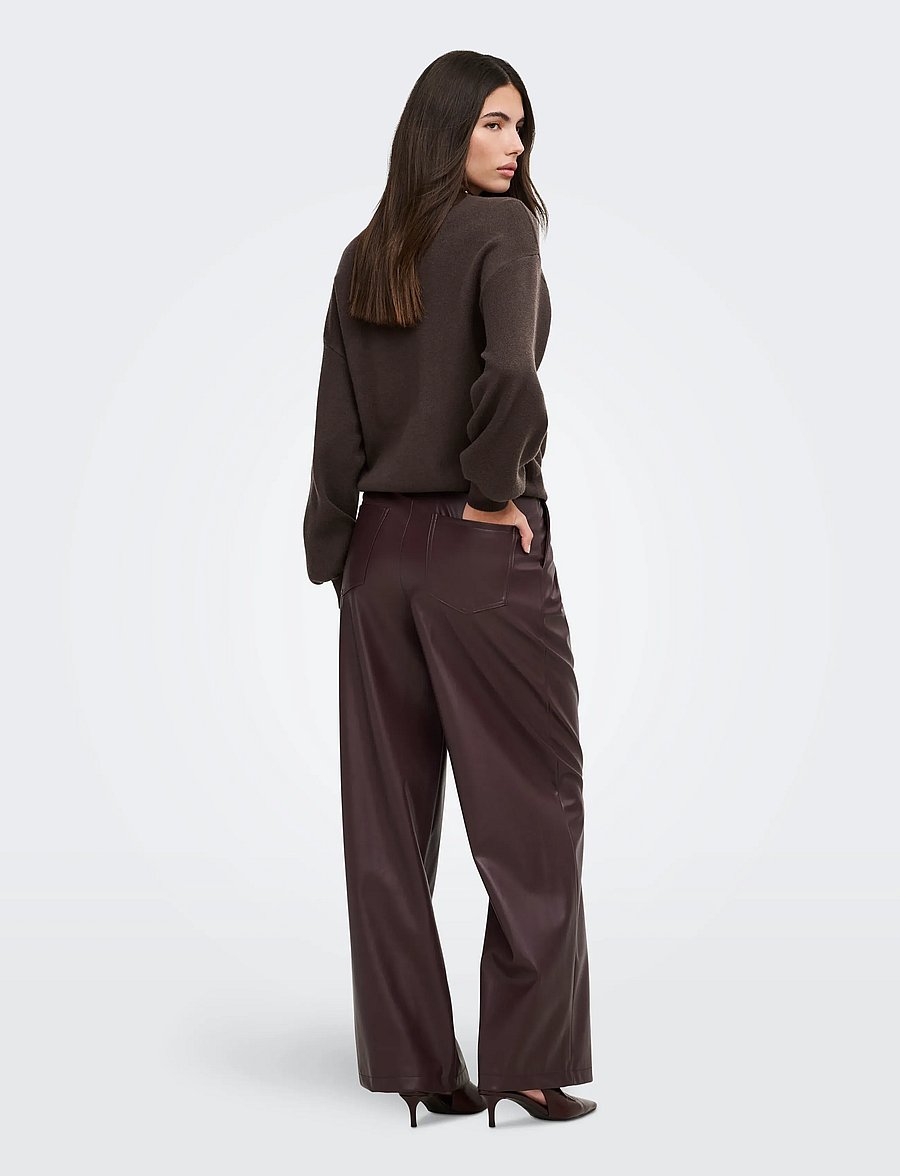 ONLY - ONLENYA LS JQ O-NECK KNT - stickade tröjor - chocolate torte - 3