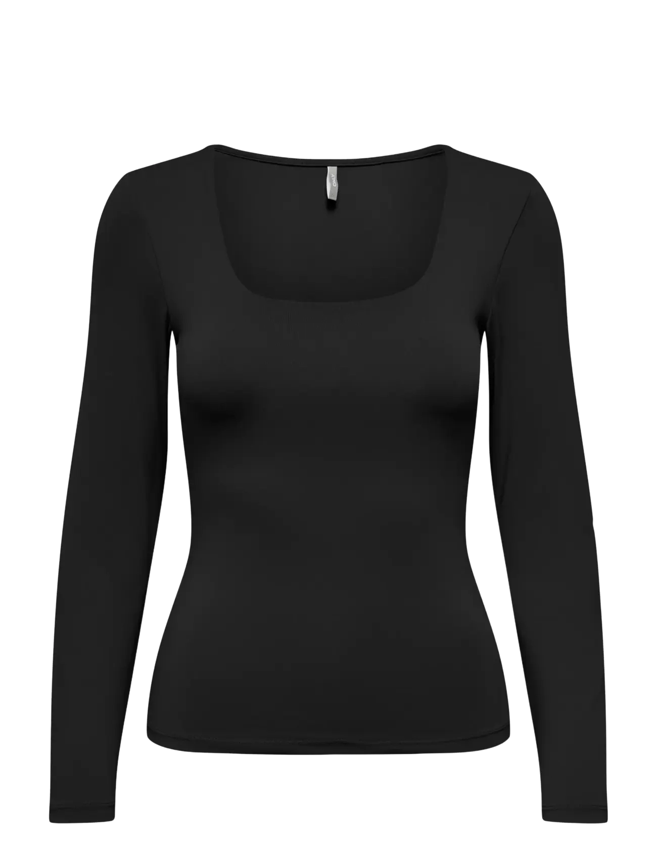 ONLY ONLEA L/S 2-WAY DEEP NECK TOP JRS NOOS - T-Shirts & Tops - BLACK / black