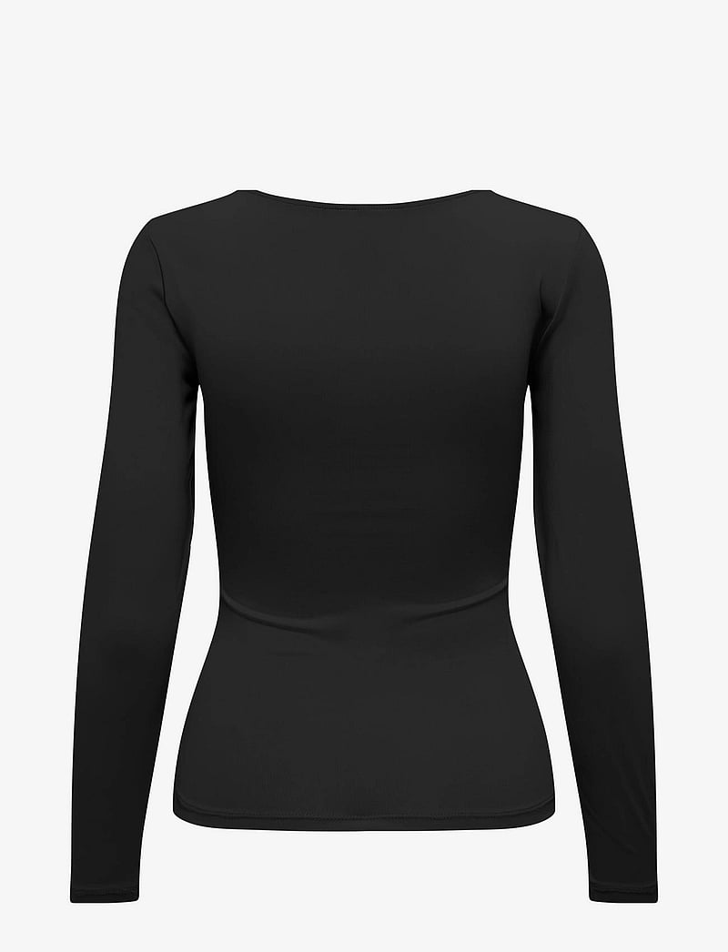 Black deep neck top on sale