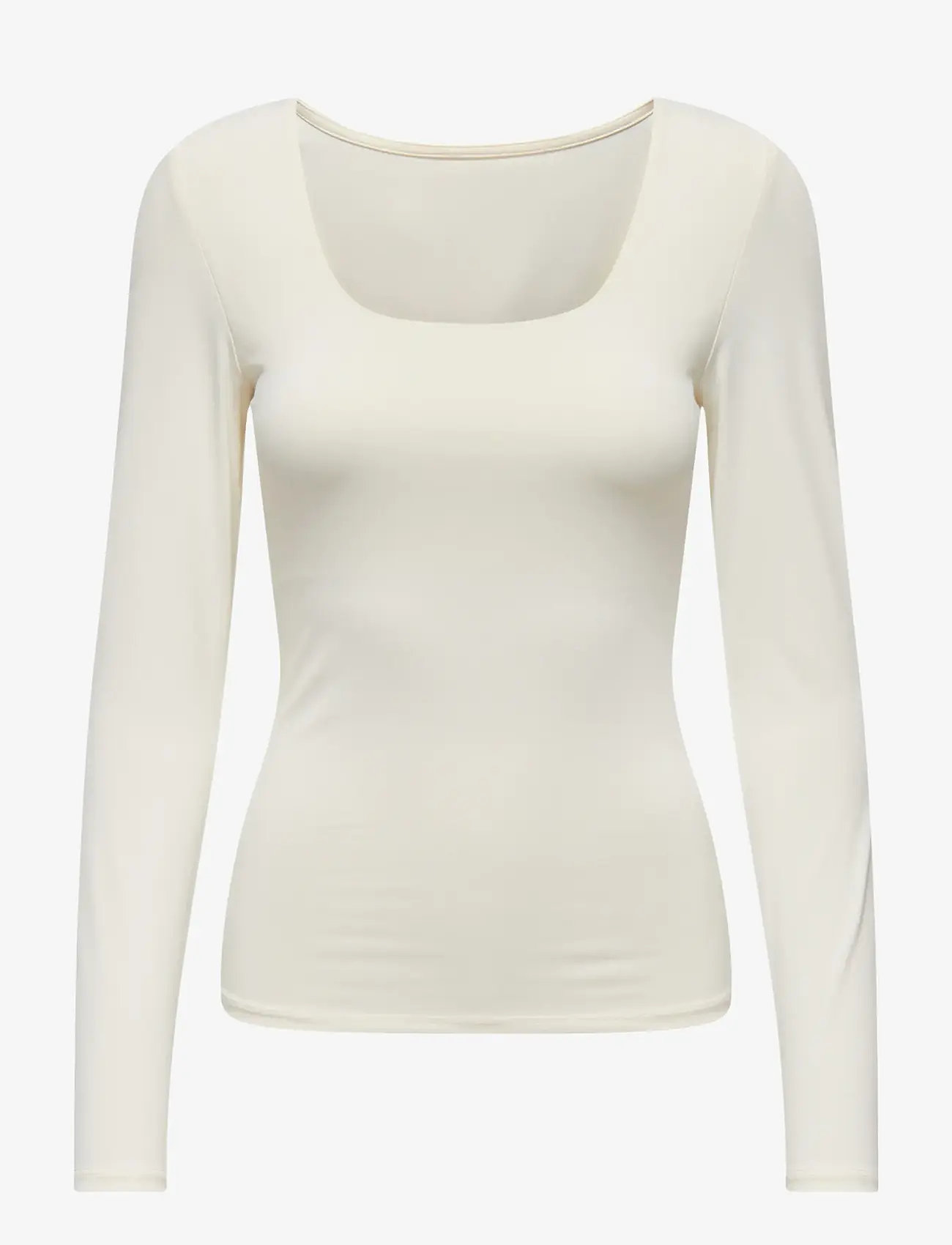 ONLY - ONLEA L/S 2-WAY DEEP NECK TOP JRS NOOS - long-sleeved tops - cloud dancer - 1