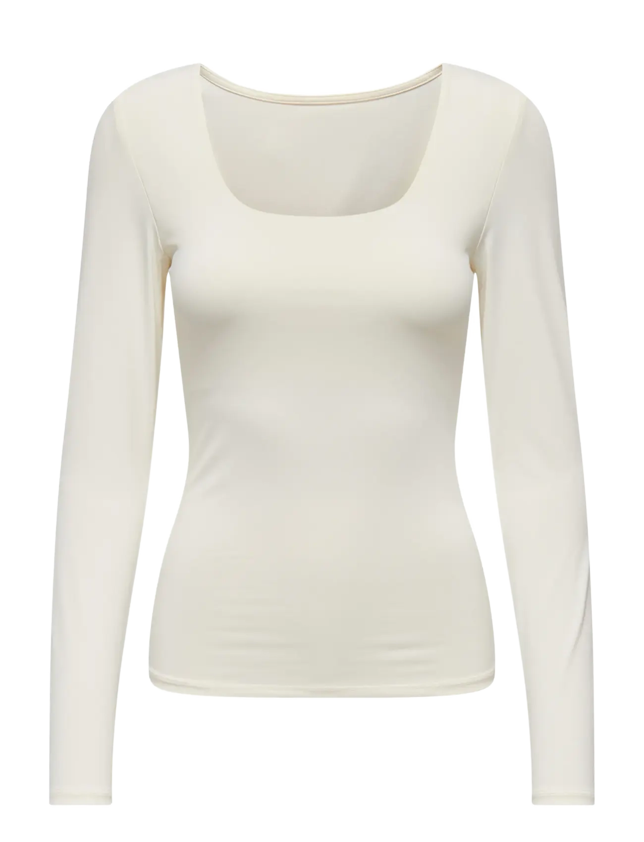 ONLY ONLEA L/S 2-WAY DEEP NECK TOP JRS NOOS - Transitional Layering - CLOUD DANCER / white