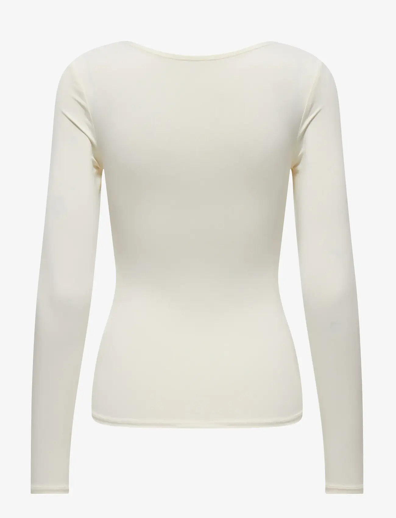 ONLY - ONLEA L/S 2-WAY DEEP NECK TOP JRS NOOS - long-sleeved tops - cloud dancer - 2
