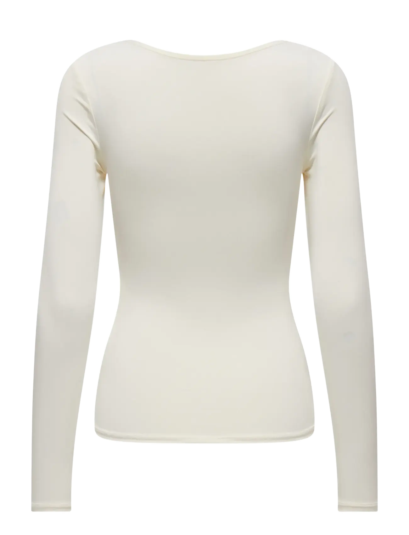 ONLY - ONLEA L/S 2-WAY DEEP NECK TOP JRS NOOS - langärmlige tops - cloud dancer - 2