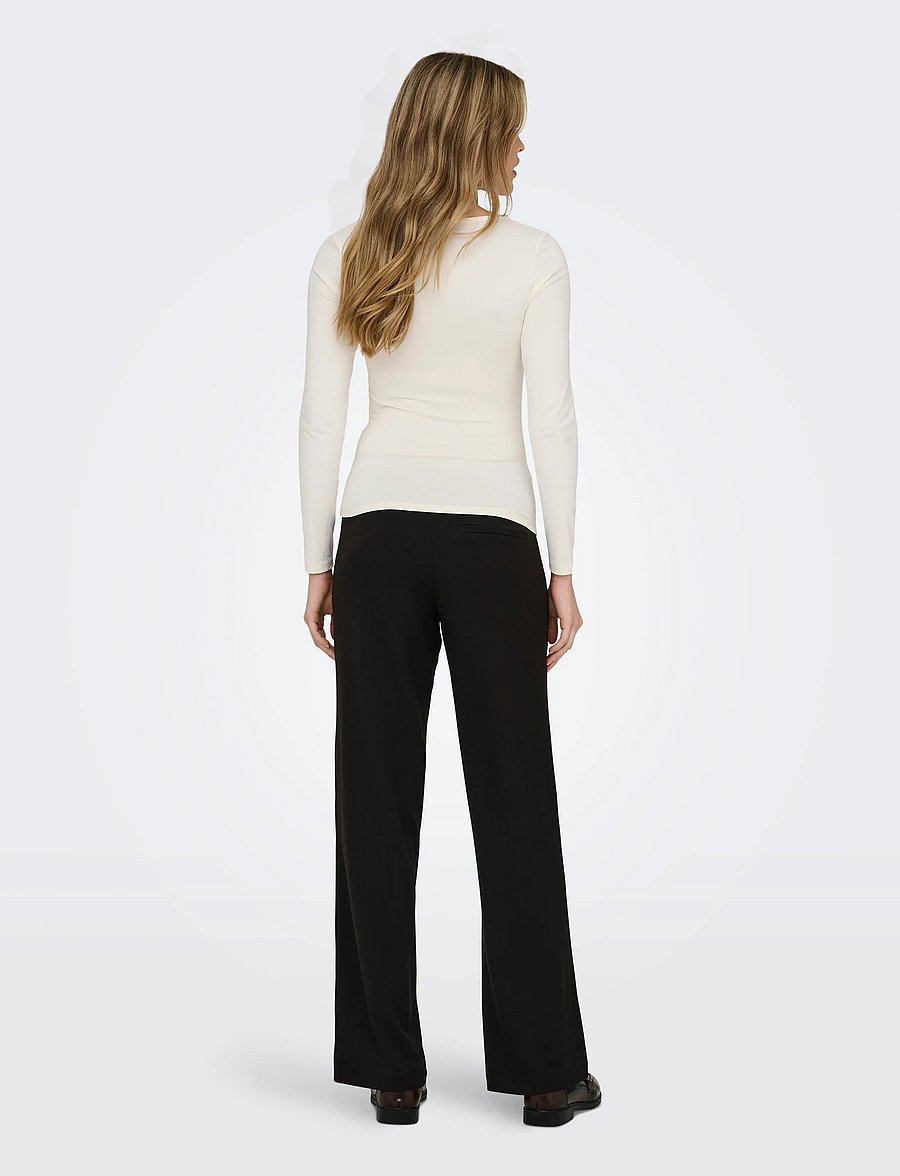 ONLY - ONLEA L/S 2-WAY DEEP NECK TOP JRS NOOS - långärmade toppar - cloud dancer - 3