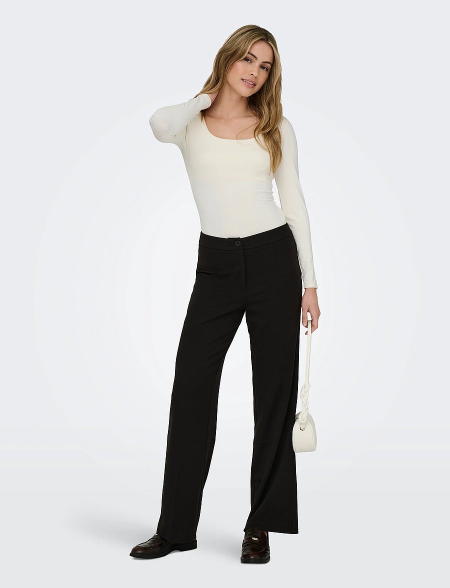 ONLY - ONLEA L/S 2-WAY DEEP NECK TOP JRS NOOS - långärmade toppar - cloud dancer - 5