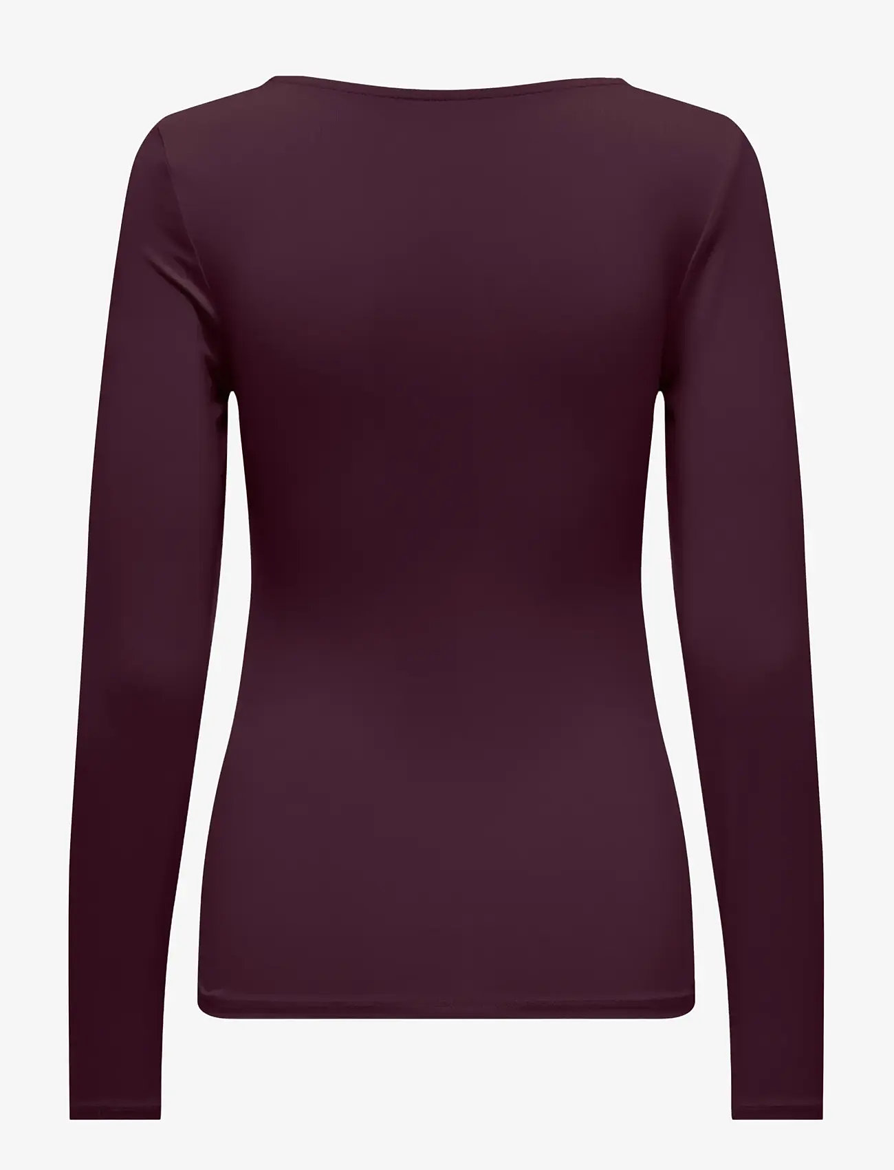 ONLY - ONLEA L/S 2-WAY DEEP NECK TOP JRS NOOS - långärmade toppar - winetasting - 2