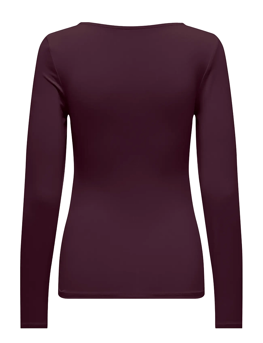ONLY - ONLEA L/S 2-WAY DEEP NECK TOP JRS NOOS - pikkade varrukatega topid - winetasting - 2