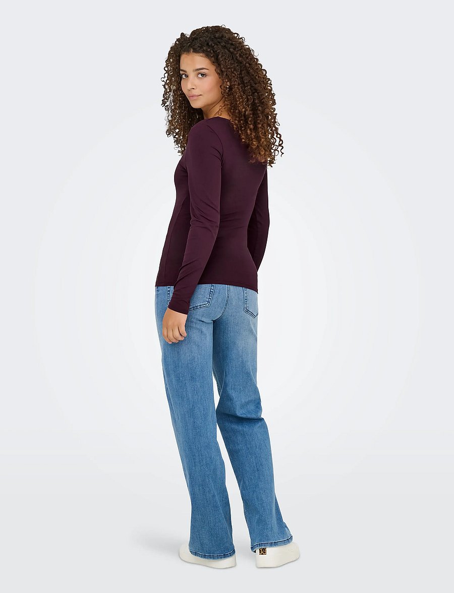 ONLY - ONLEA L/S 2-WAY DEEP NECK TOP JRS NOOS - pikkade varrukatega topid - winetasting - 4
