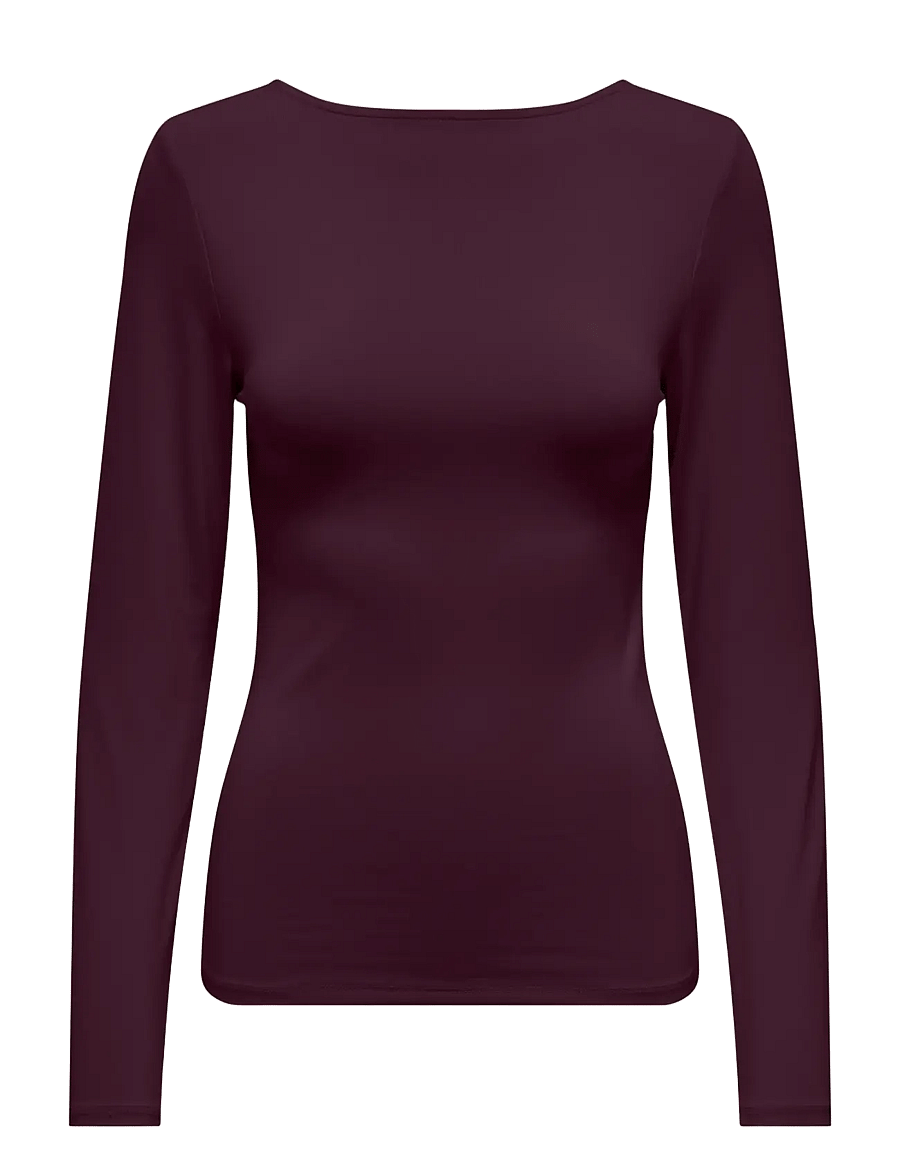 ONLY - ONLEA L/S 2-WAY DEEP NECK TOP JRS NOOS - pikkade varrukatega topid - winetasting - 3
